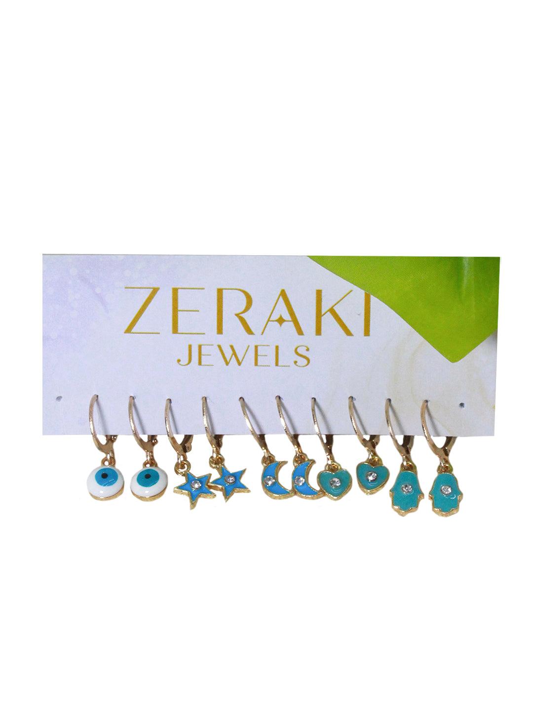 Aquamarine Dreams Earrings Combo - Zeraki Jewels