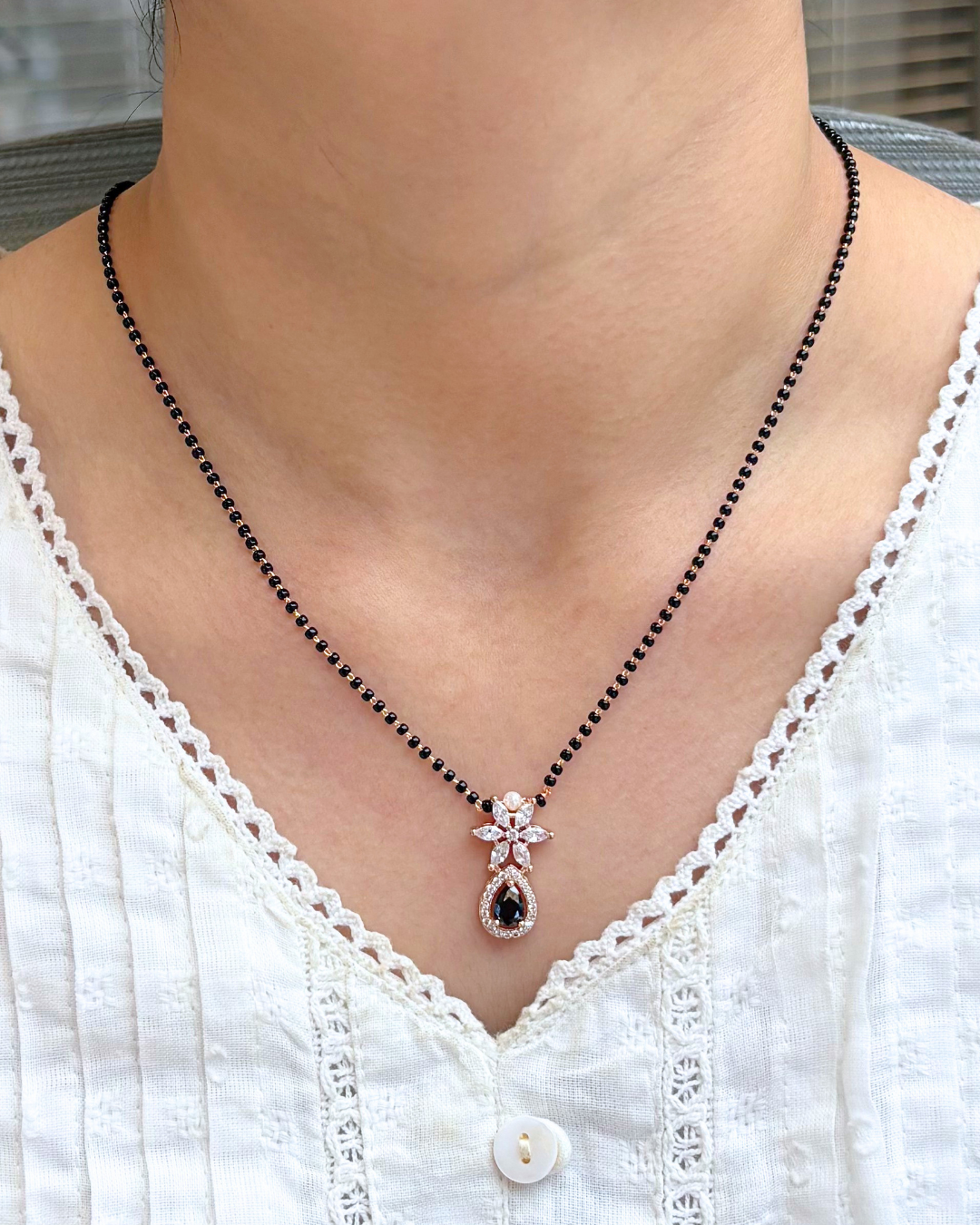 Ahana Full Black Beads Mangalsutra
