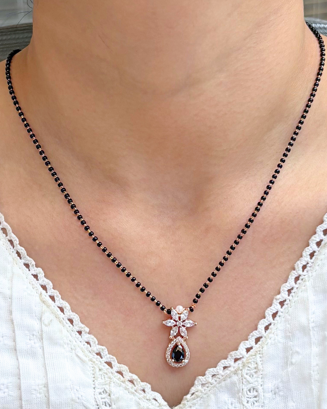 Ahana Full Black Beads Mangalsutra