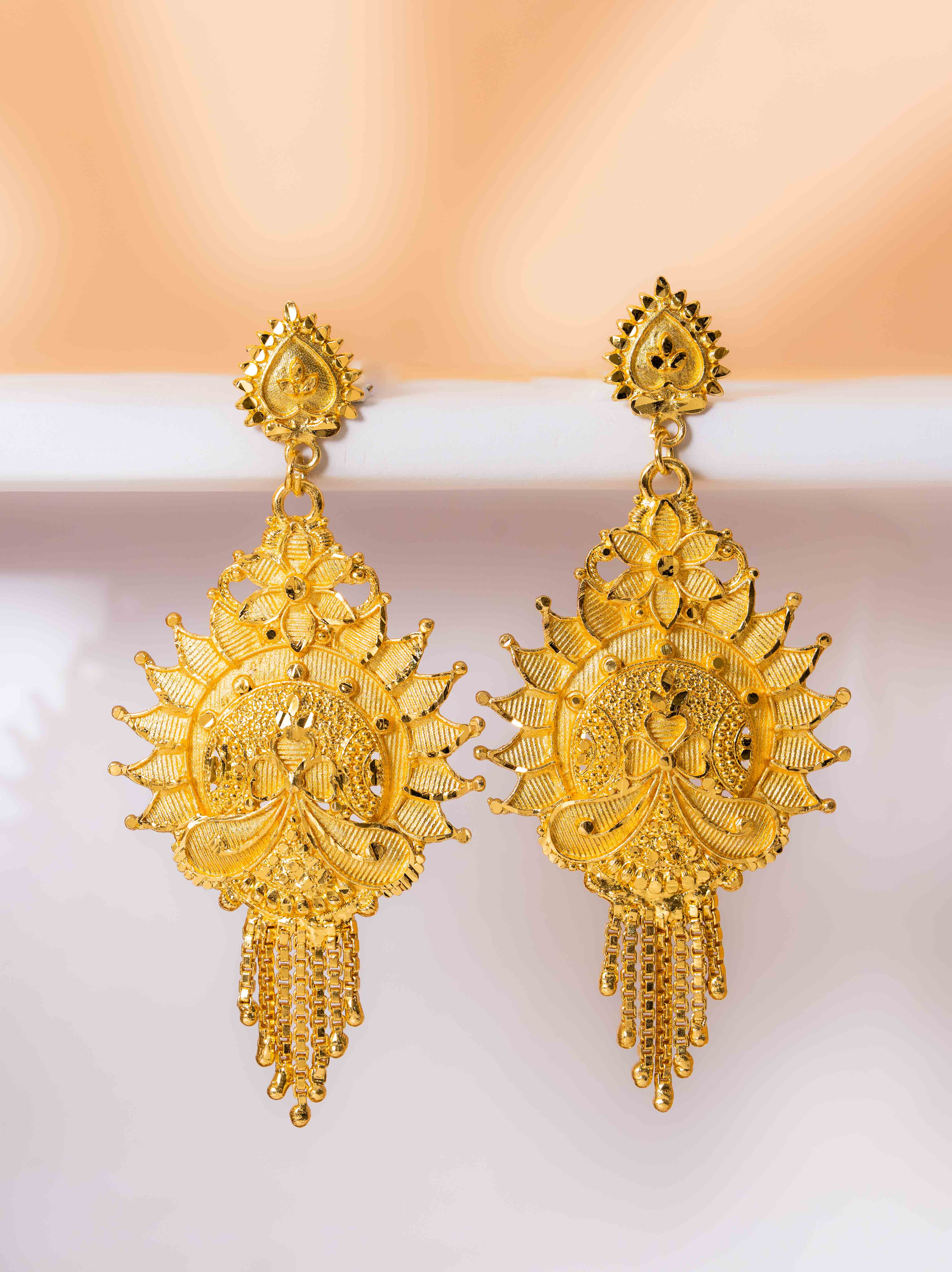 Kamakshi Long Gold Earrings