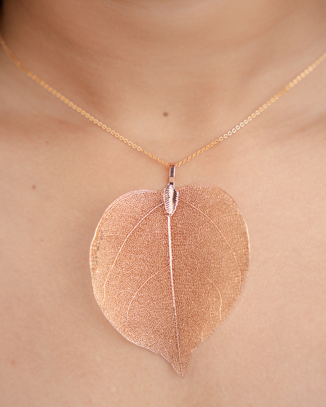 Feuilla Heart Necklace Set (Rose Gold)