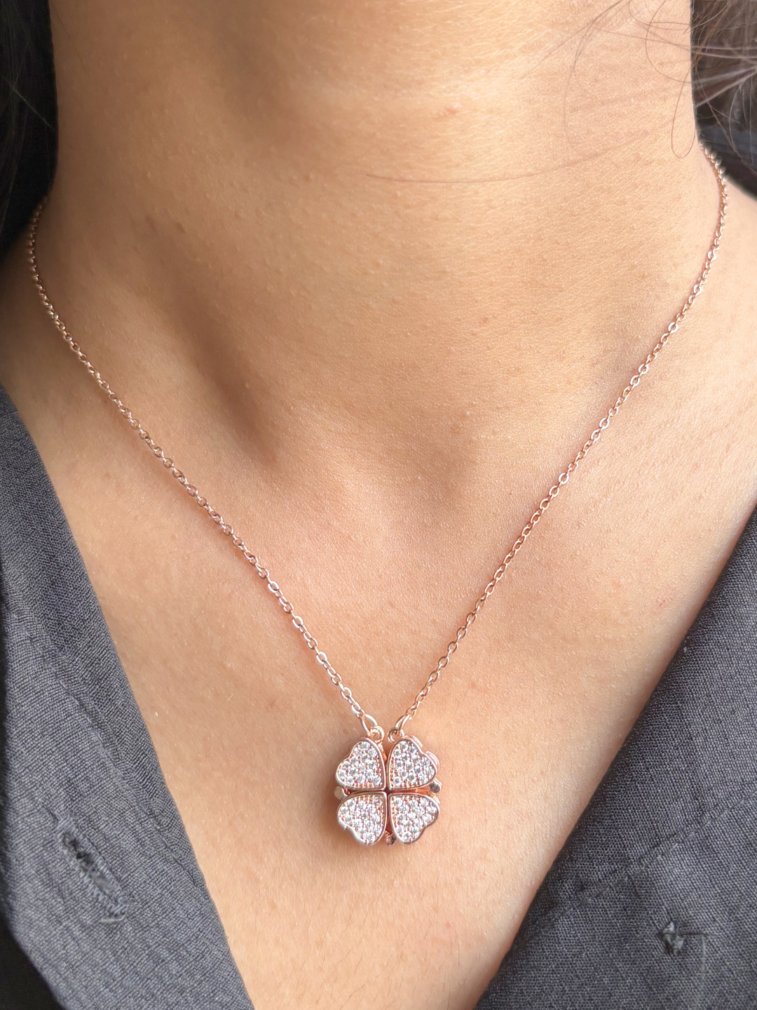 Rose Gold Clover Necklace