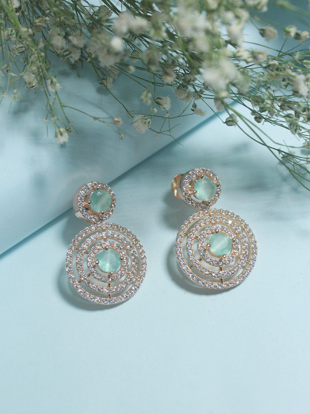 Multi-color stone Dangle Studs - Zerakijewels