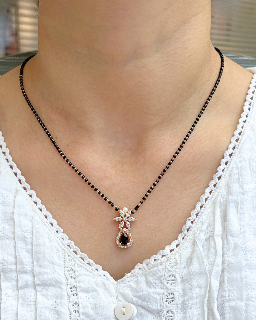Ahana Full Black Beads Mangalsutra