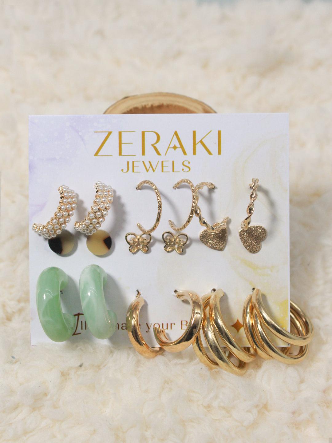 En Vogue Medley Earrings Combo - Zeraki Jewels