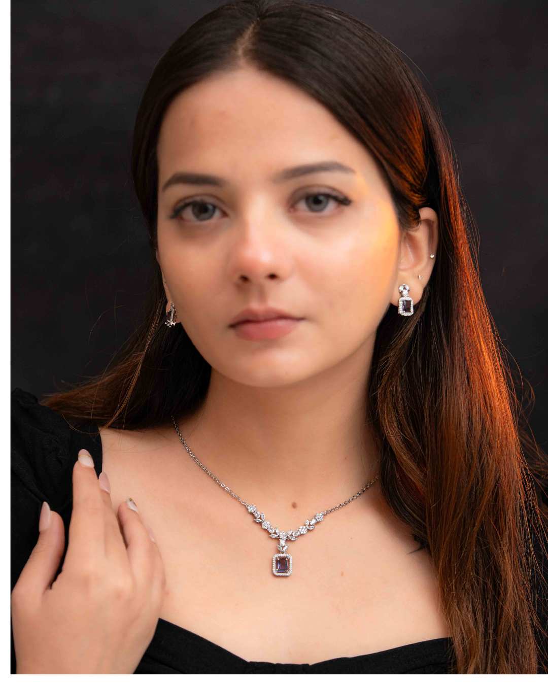 Lina Silver Necklace Set