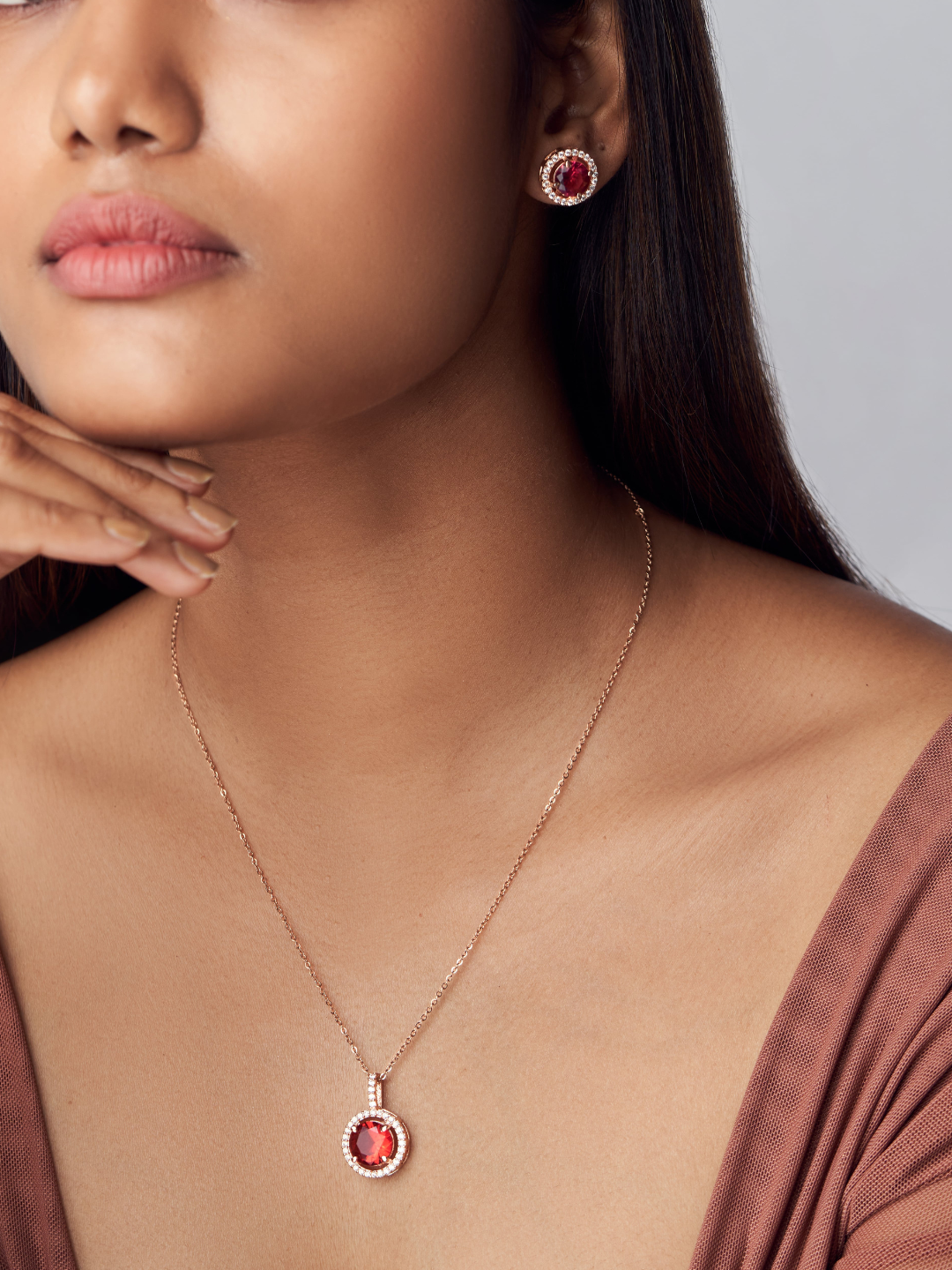 Diamond Solitaire Pendant Set - Zeraki Jewels