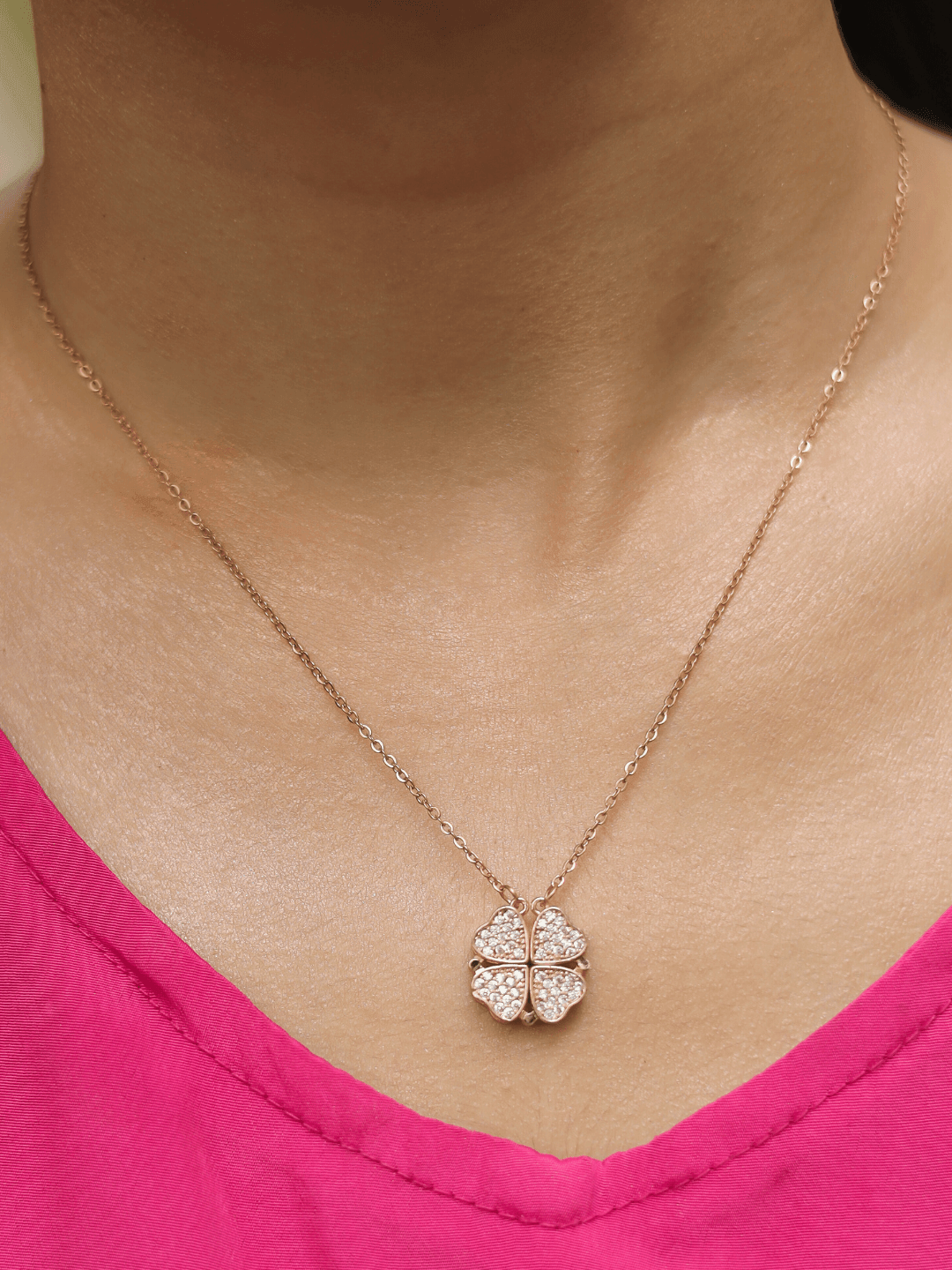 Rose Gold Clover Pendant