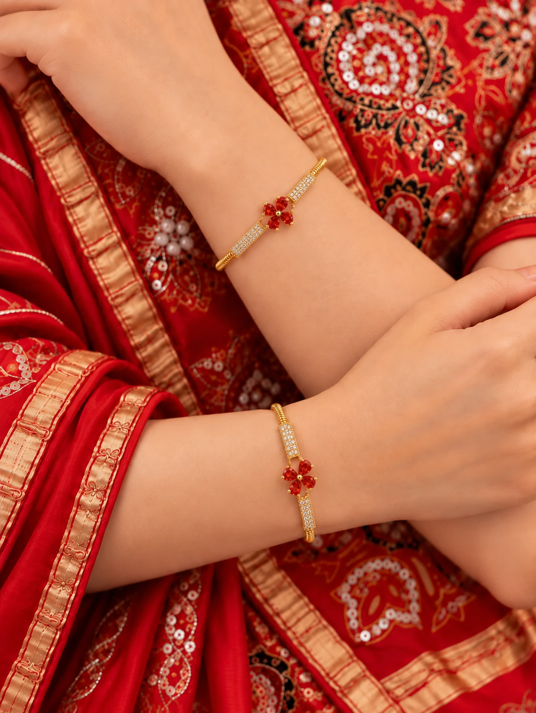 Malini Orange Bangle ( Set of 2 )