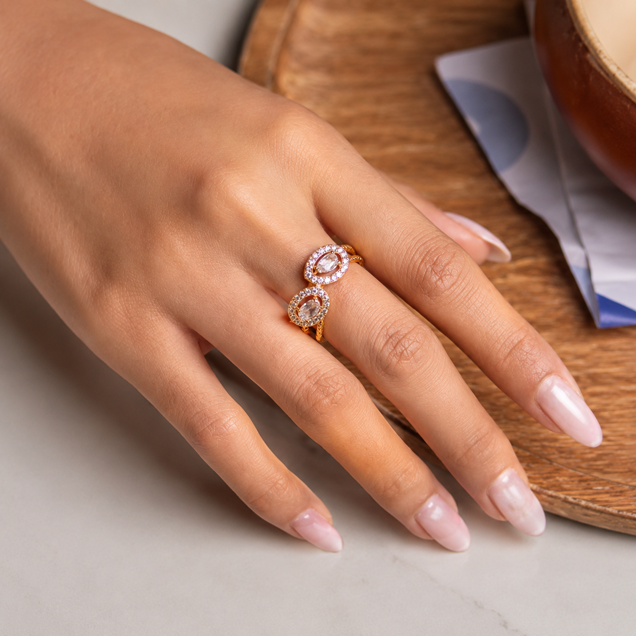 Peach Adjustable Ring