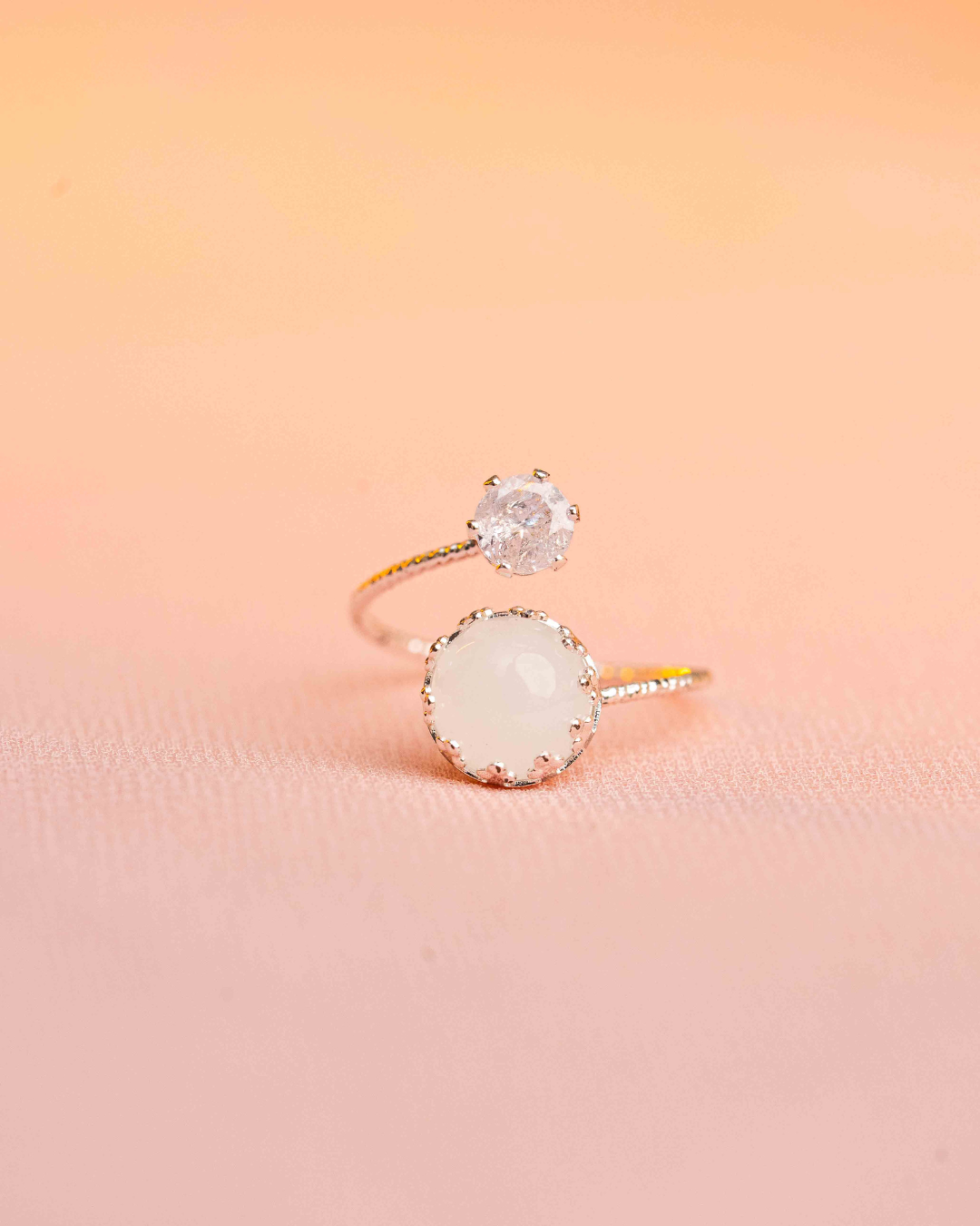 Argent aura Adjustable Ring