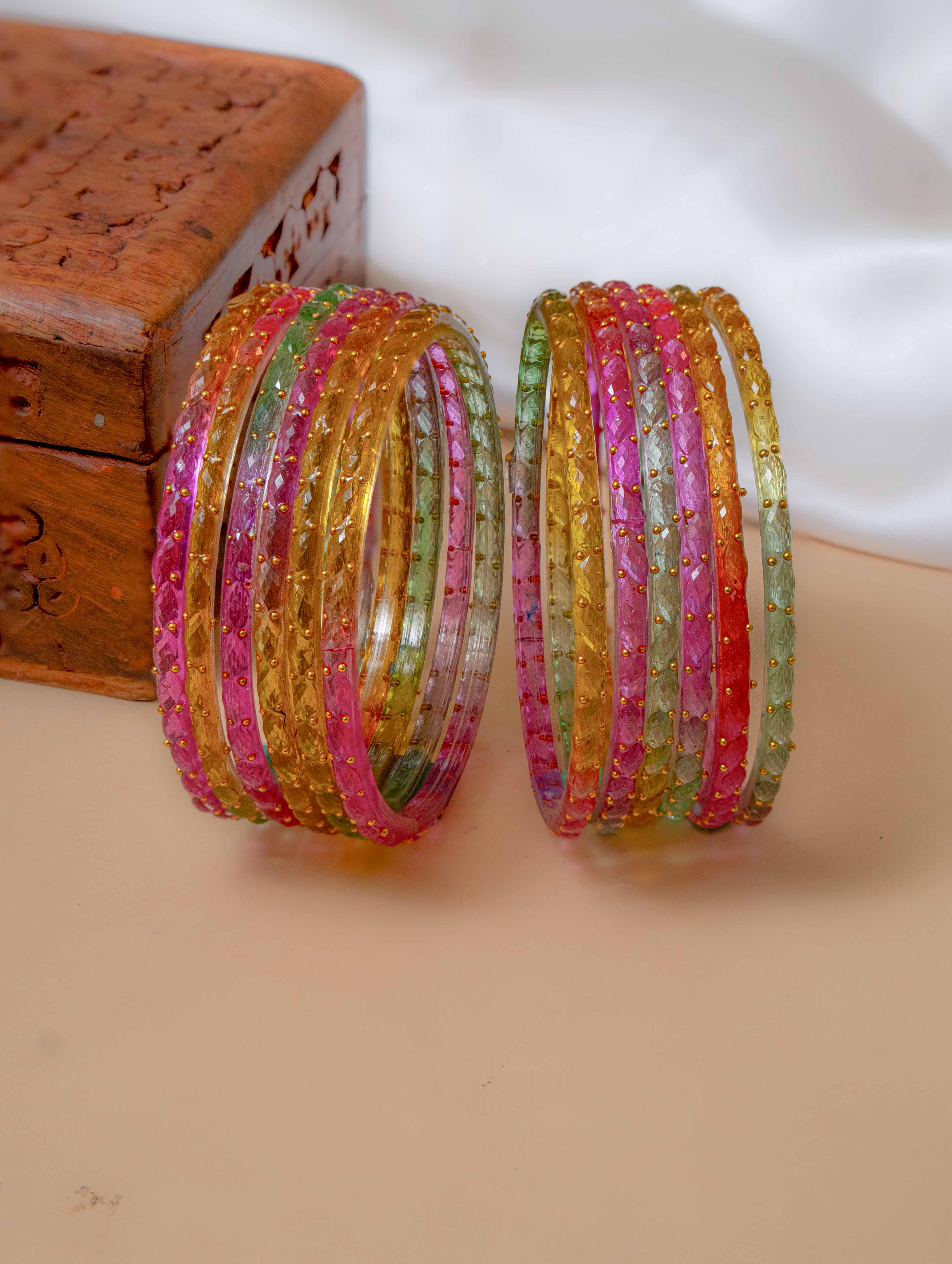 Satrangi Glass Bangle ( Set of 12)