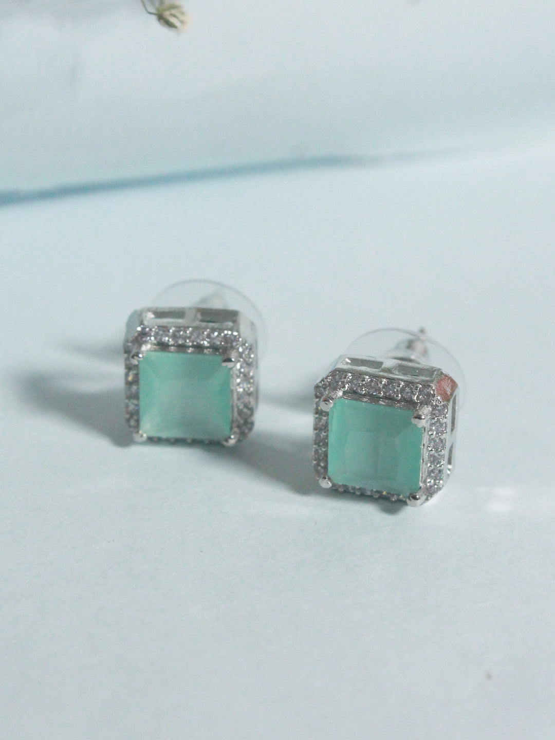 Square Stone Halo Diamond Pendant Set - Zerakijewels