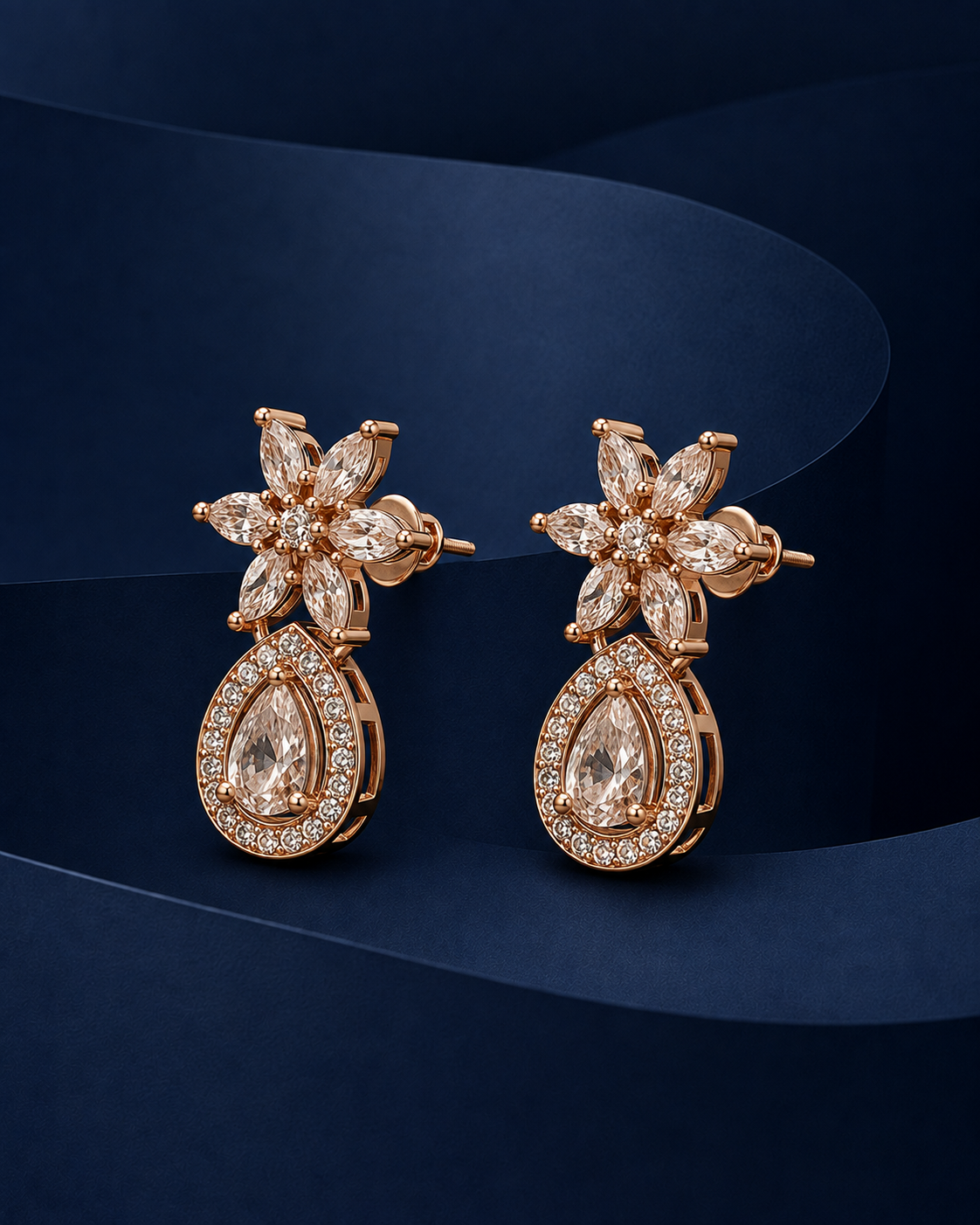 Ahana White Earrings
