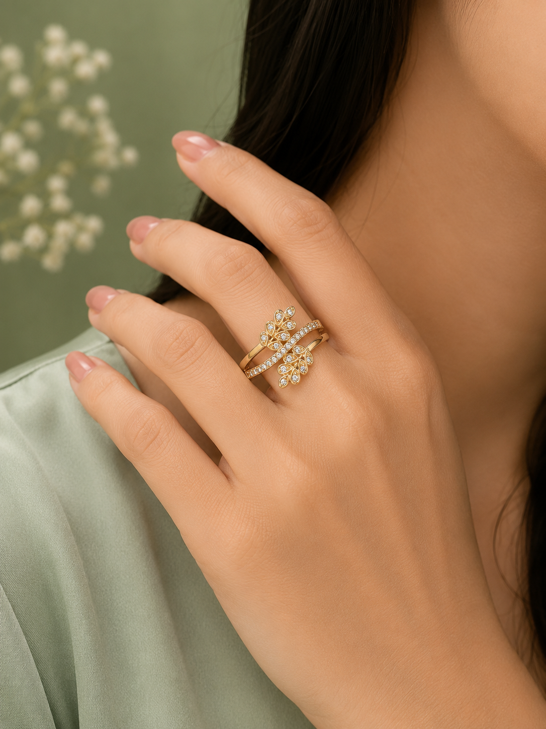 Rose Vine Adjustable Ring