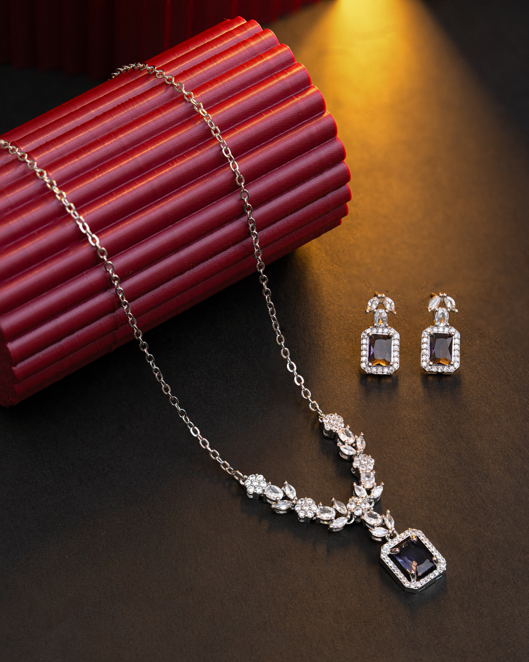 Lina Silver Necklace Set