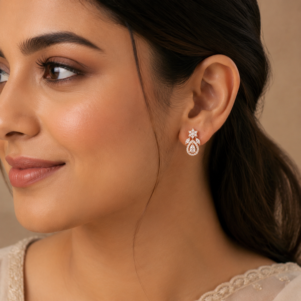 Aanya White Earrings