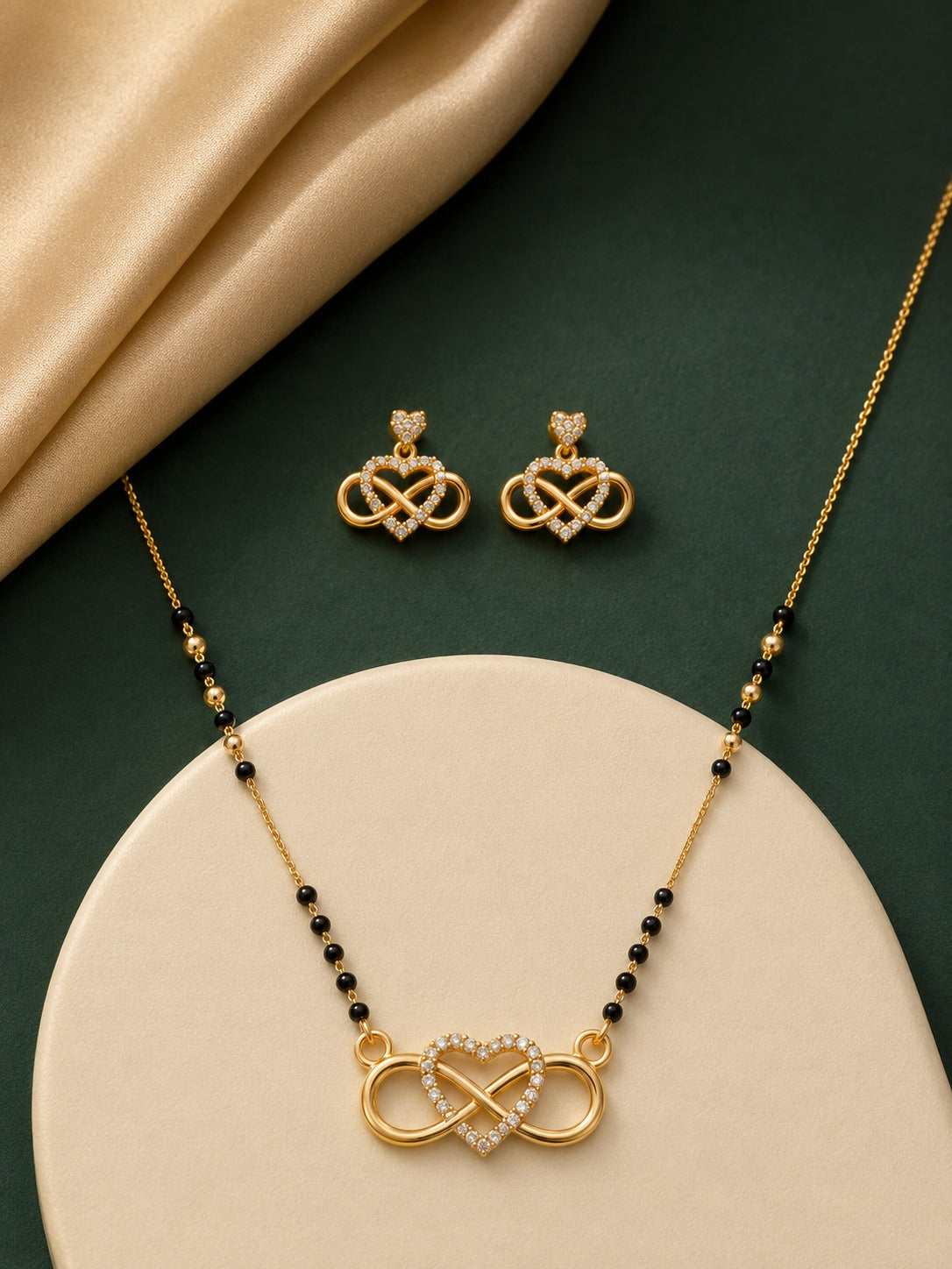 Infinity Mangalsutra with Earrings