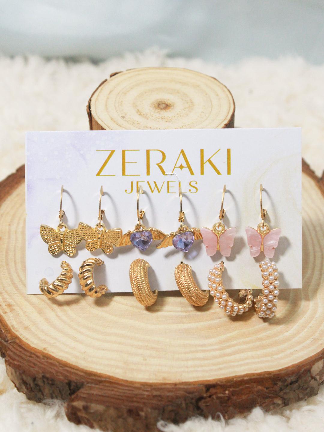 Swirls Flair Earrings Combo - Zeraki Jewels