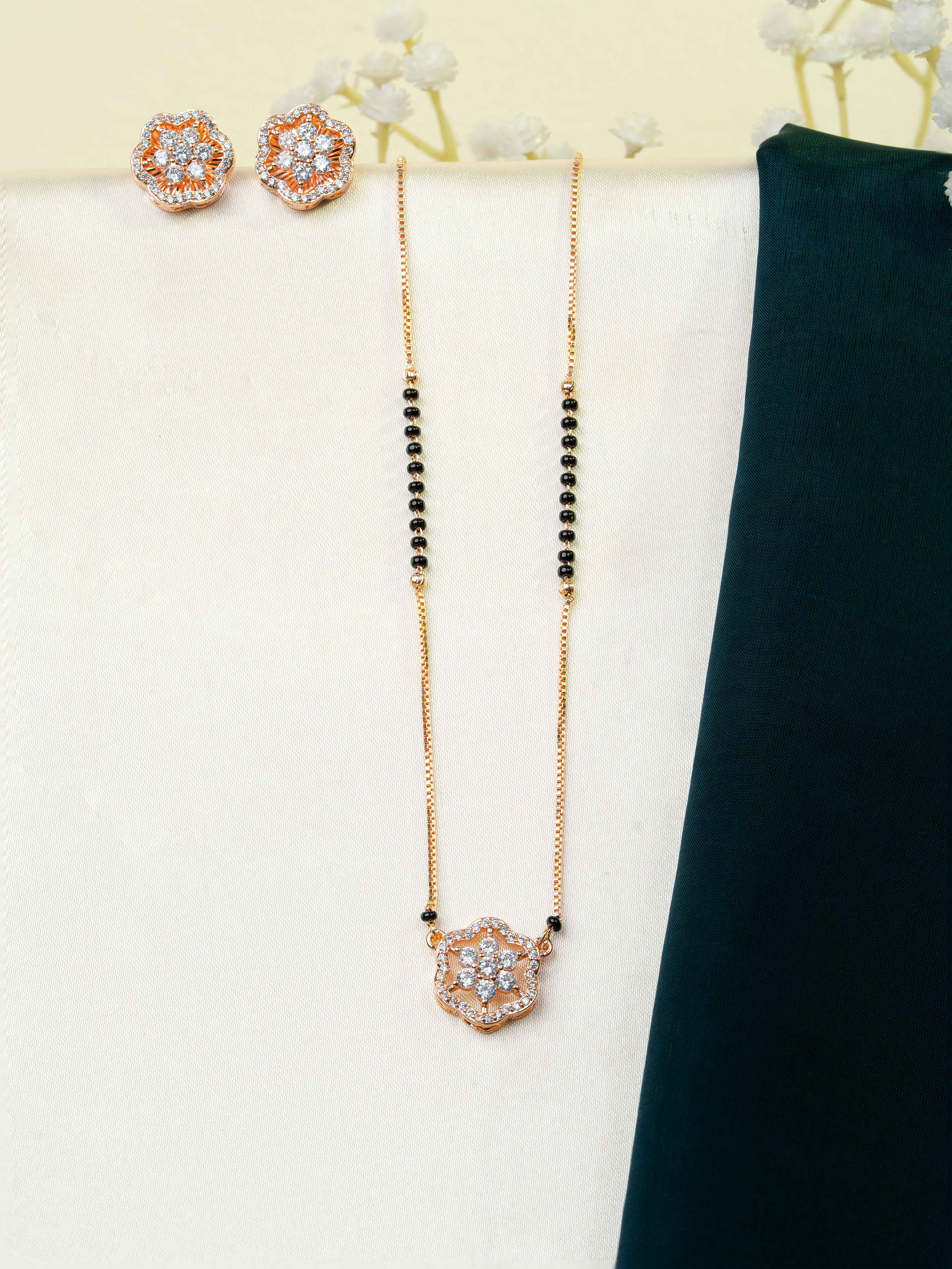 Solitaire Mangalsutra With Earrings