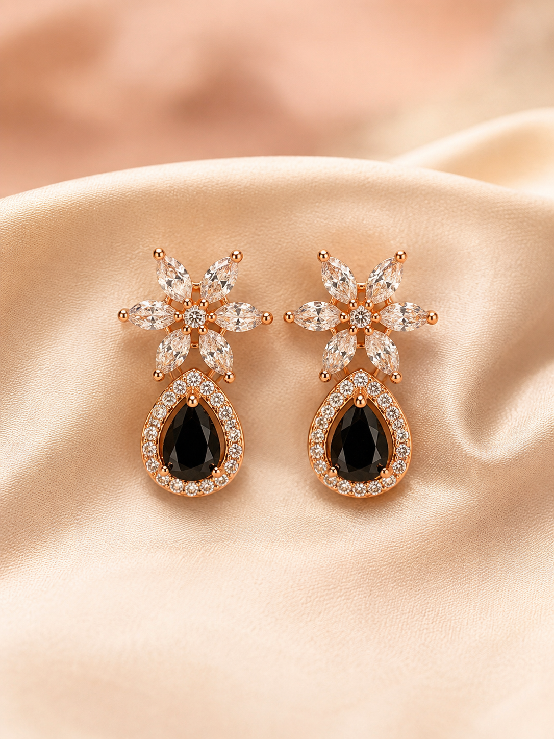 Ahana Black Earrings