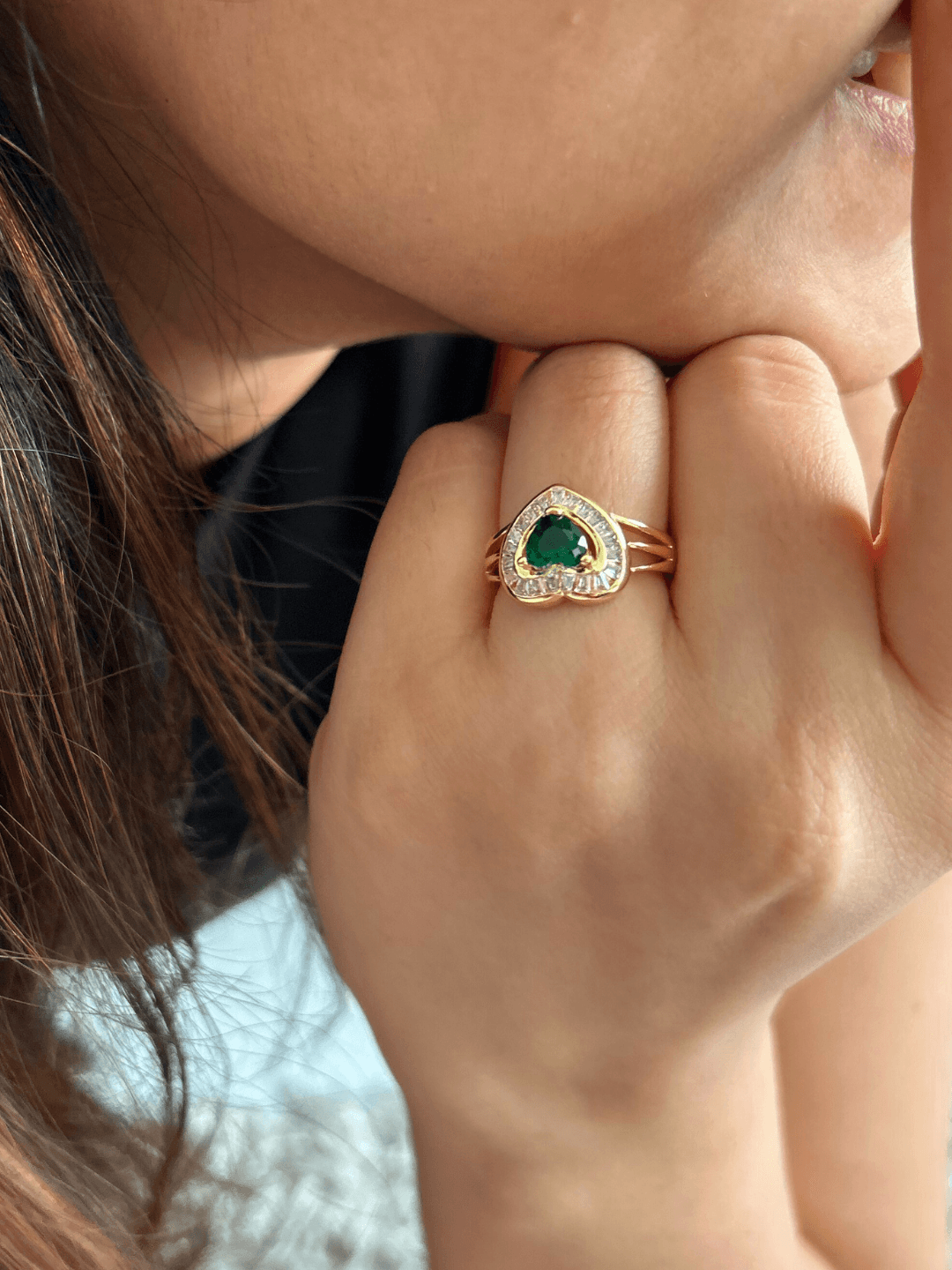 Emerald Heart Ring - Zeraki Jewels