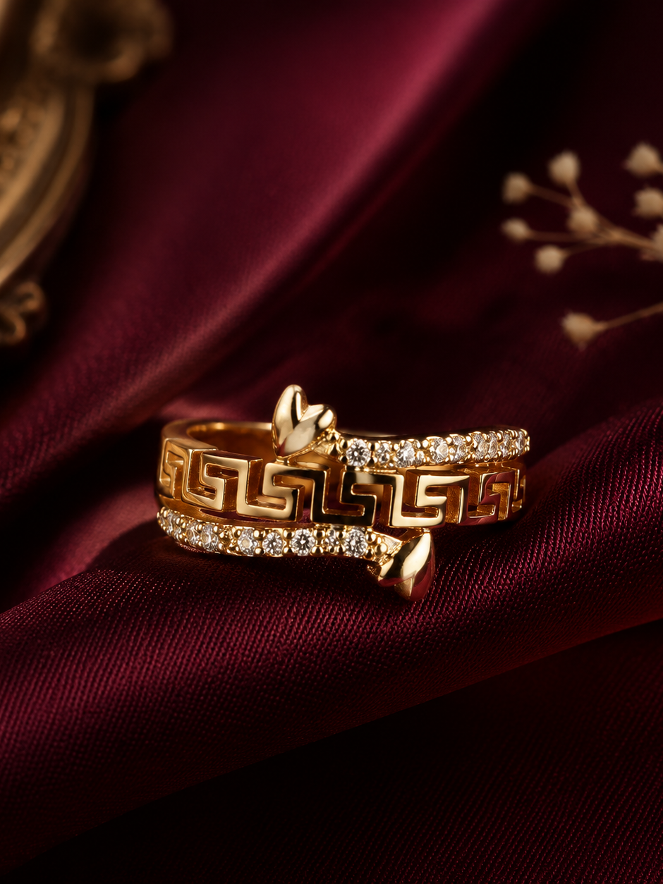Crimson Orbit Adjustable Ring