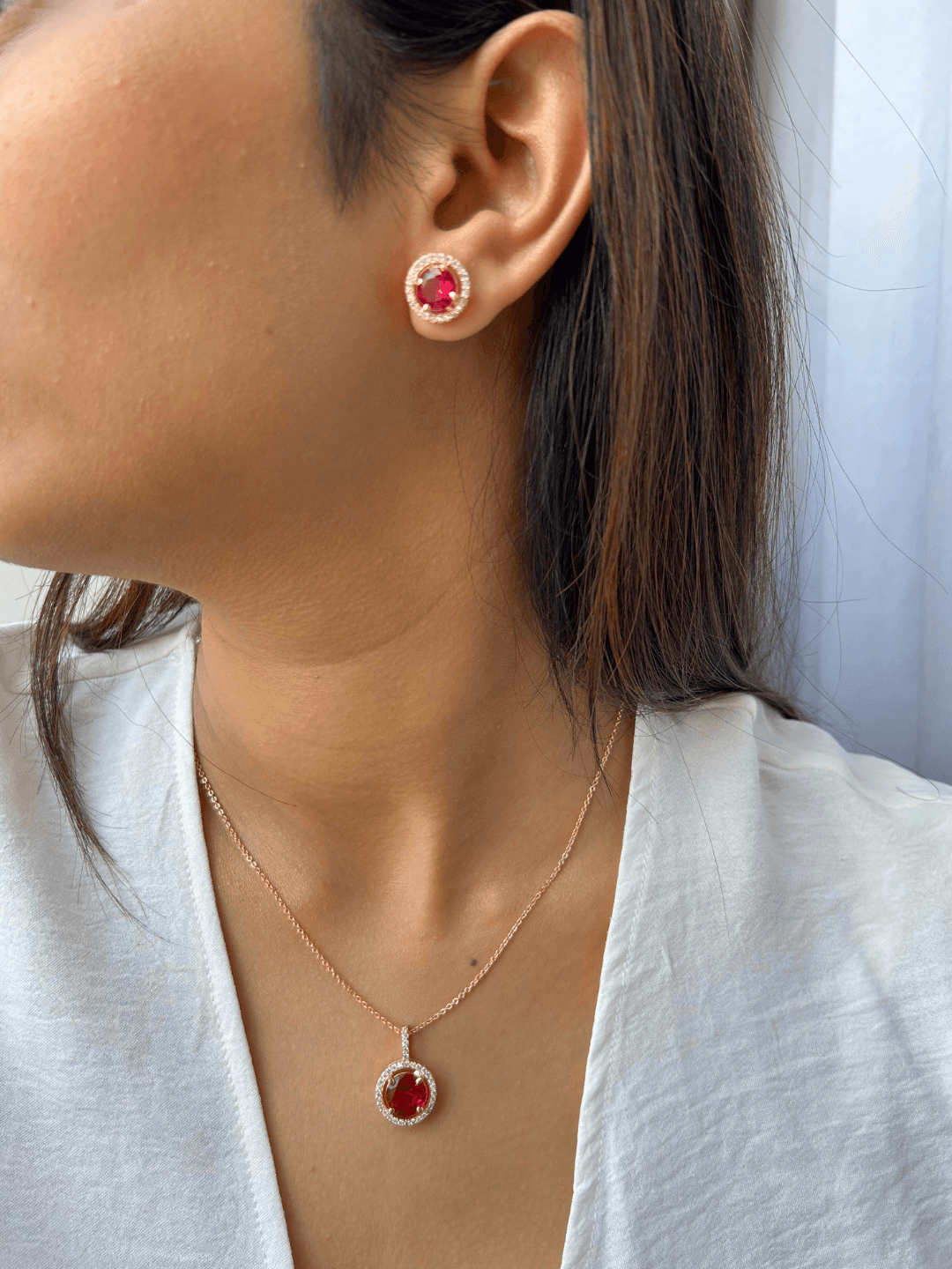 Diamond Solitaire Pendant Set - Zeraki Jewels