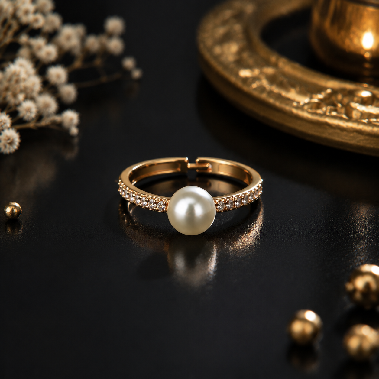 Pearl Adjustable Ring