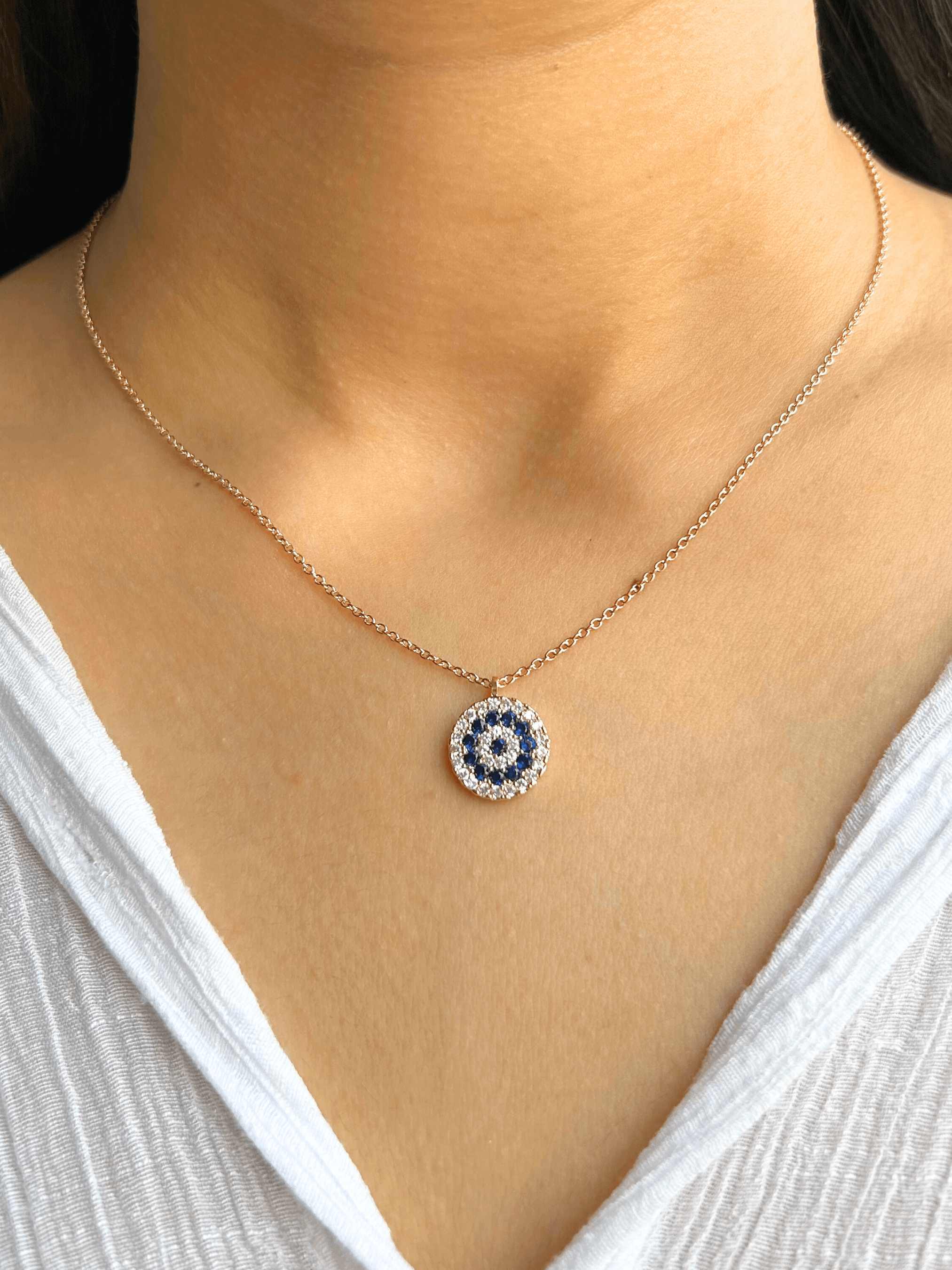 Dual Stone Circle Pendant - Zeraki Jewels