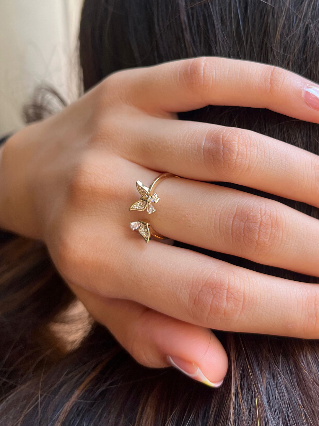 Flutterby Feather Adjustable Ring - Zerakijewels