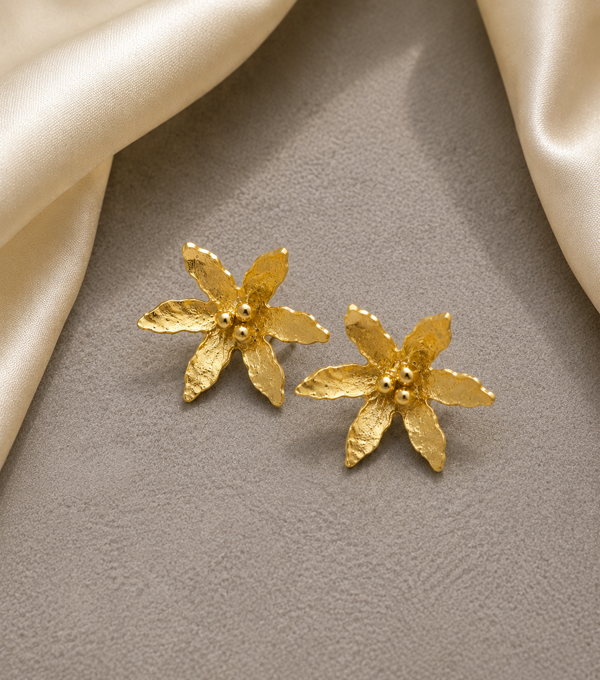 Gold Plated Leaf Studs