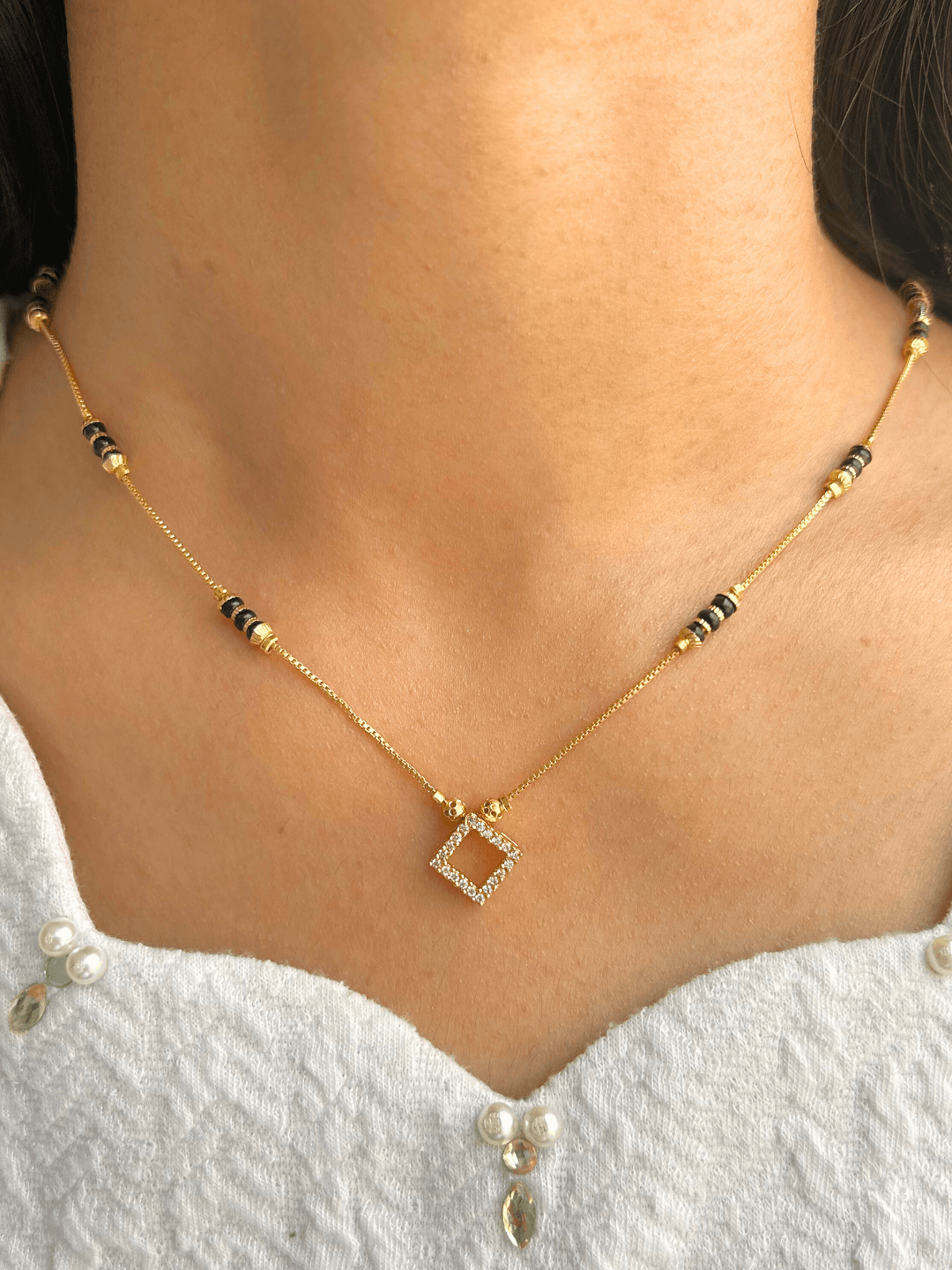 Gold Plated Minimal Designer Anita Mangalsutra Buy Online