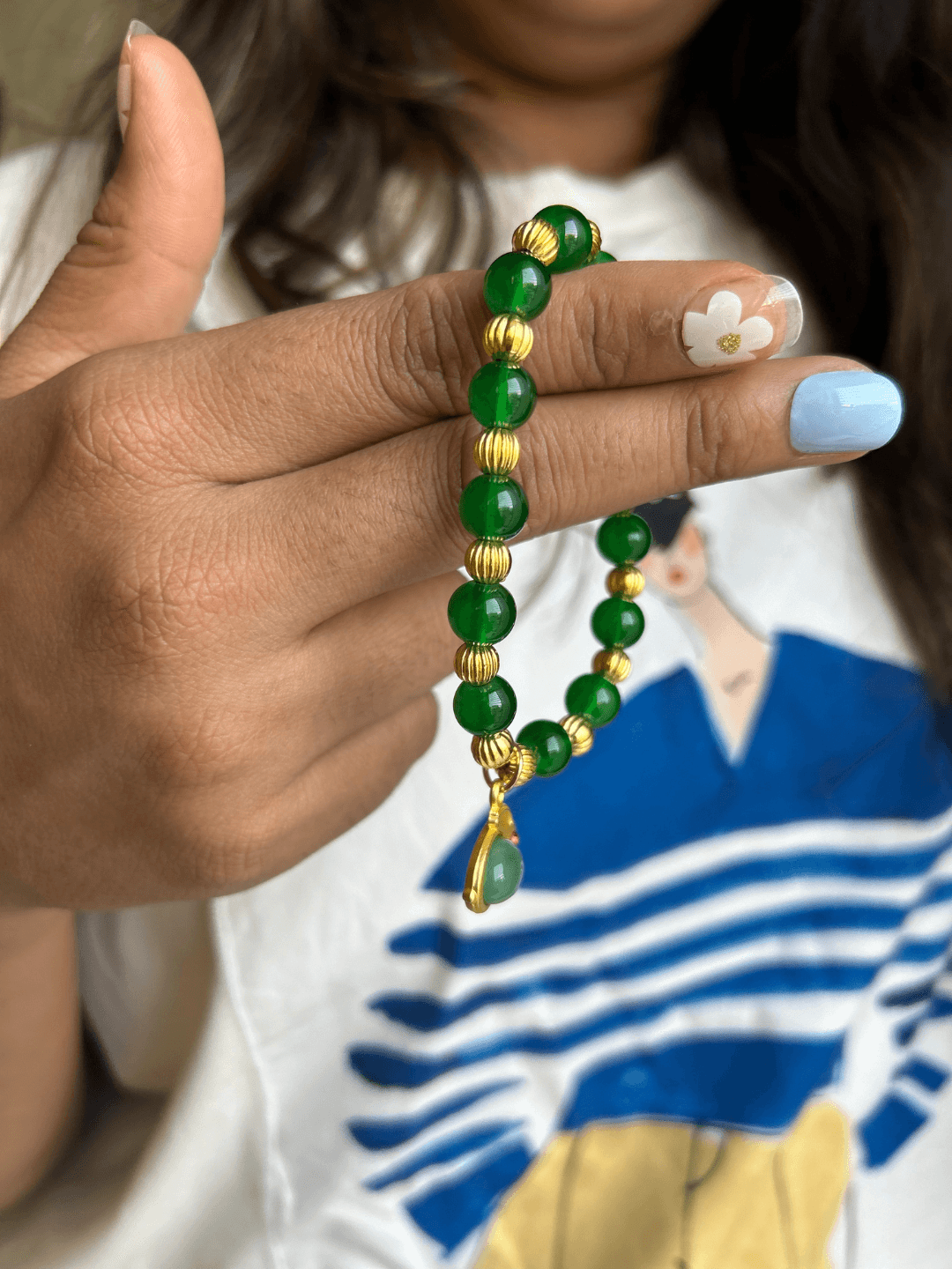 Green and Golden Onyx Bracelet - Zerakijewels