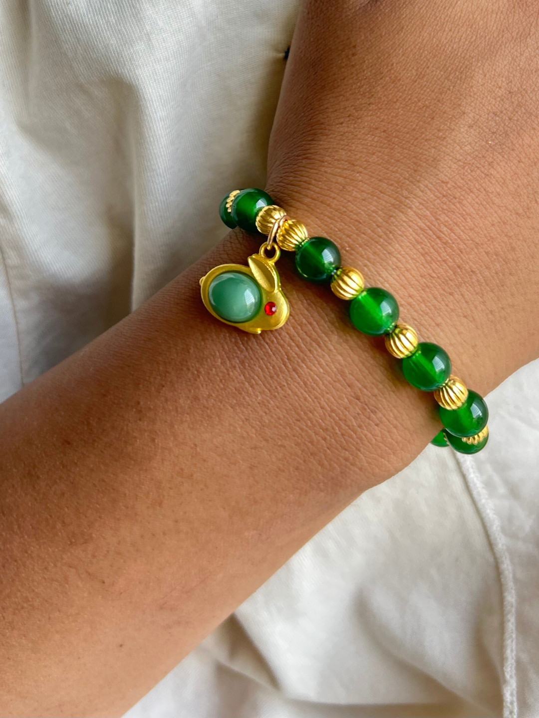 Green and Golden Onyx Bracelet - Zerakijewels