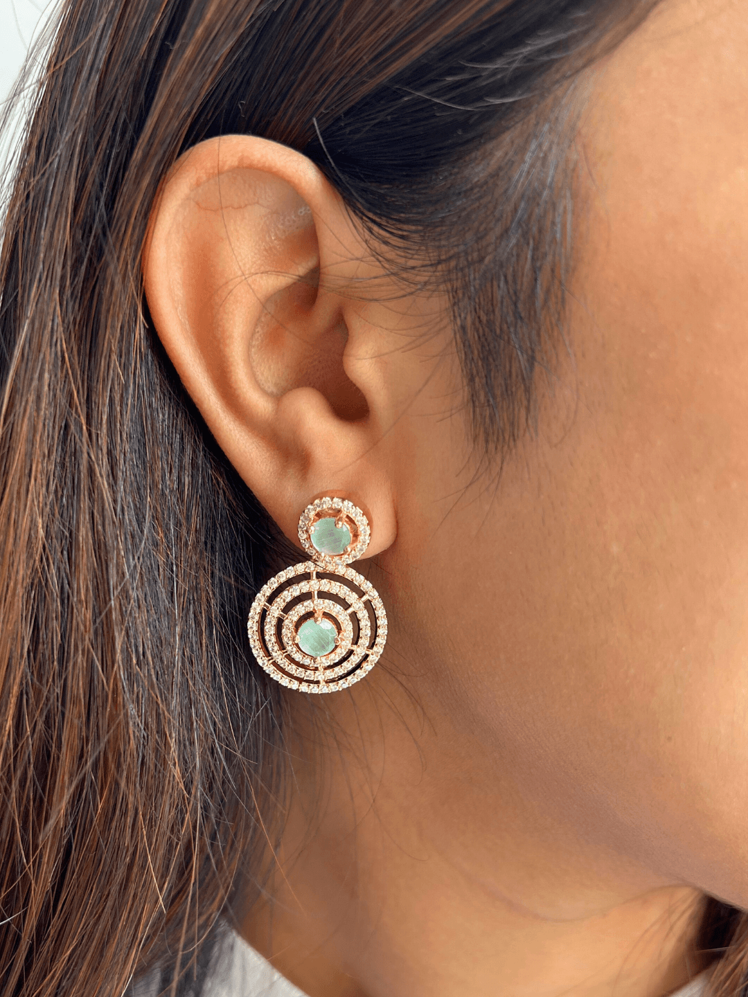 Multi-color stone Dangle Studs - Zerakijewels