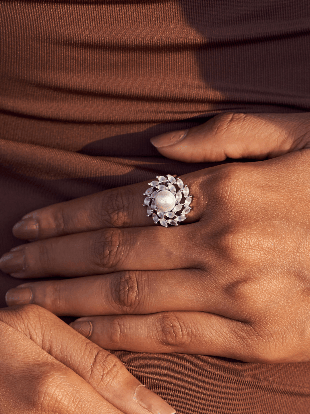 Hazel Pearl Adjustable Ring - Zerakijewels