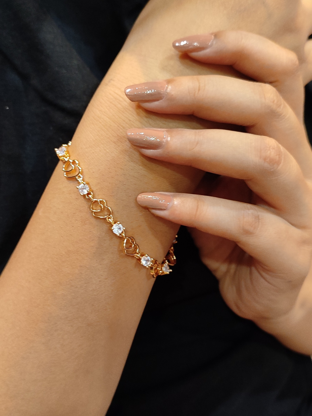 Heart Connected Diamond Bracelet - Zeraki Jewels