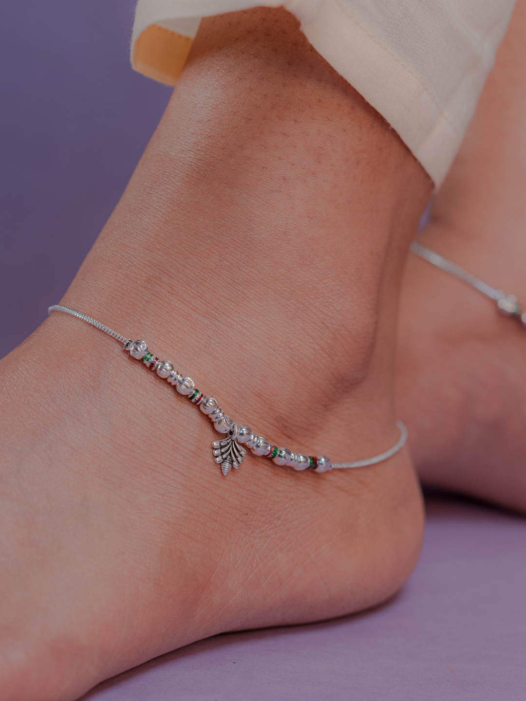 Aditi Anklet ( Silver Plated set of 2)