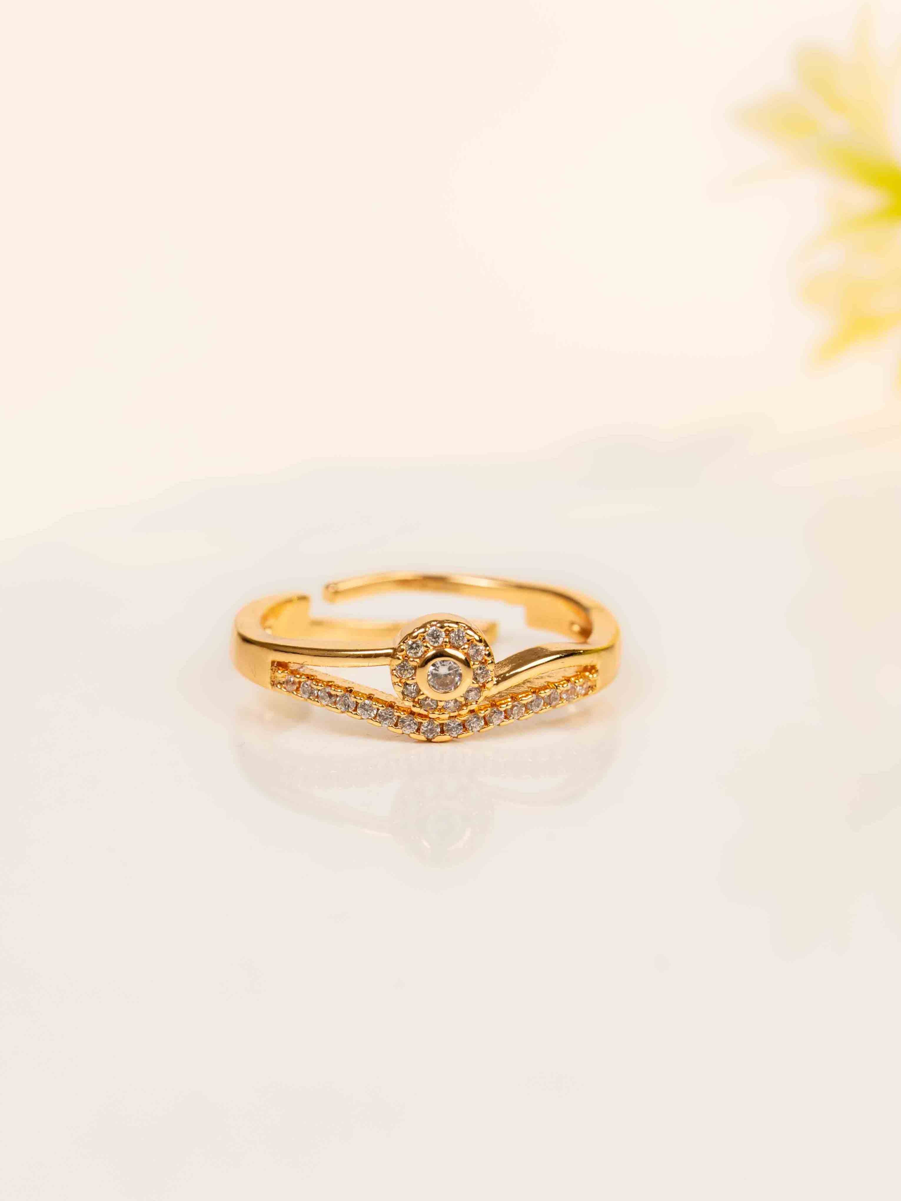 Crystal Swan Adjustable Ring