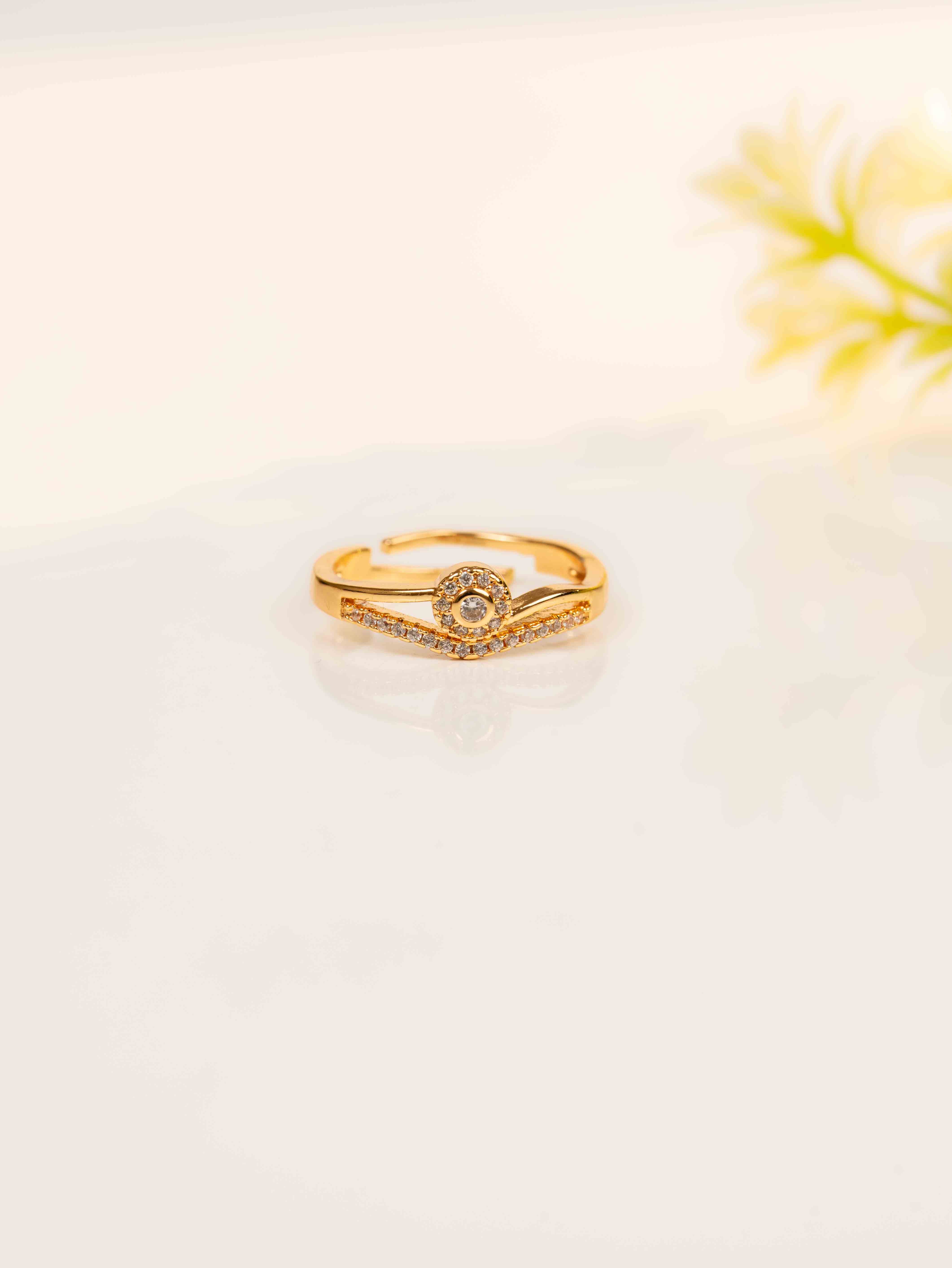 Crystal Swan Adjustable Ring