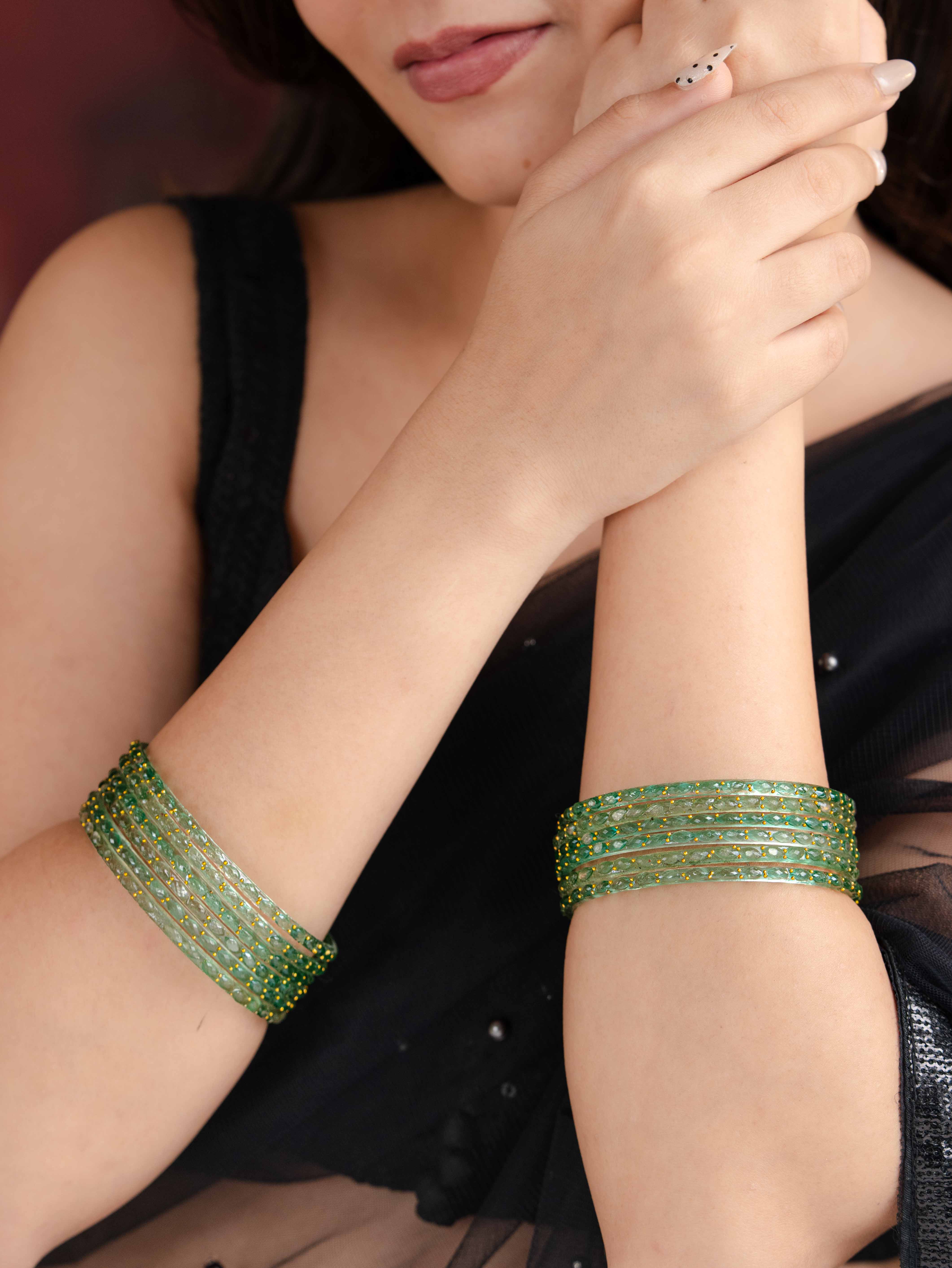 Harnoor Glass Bangle ( Set of 12)