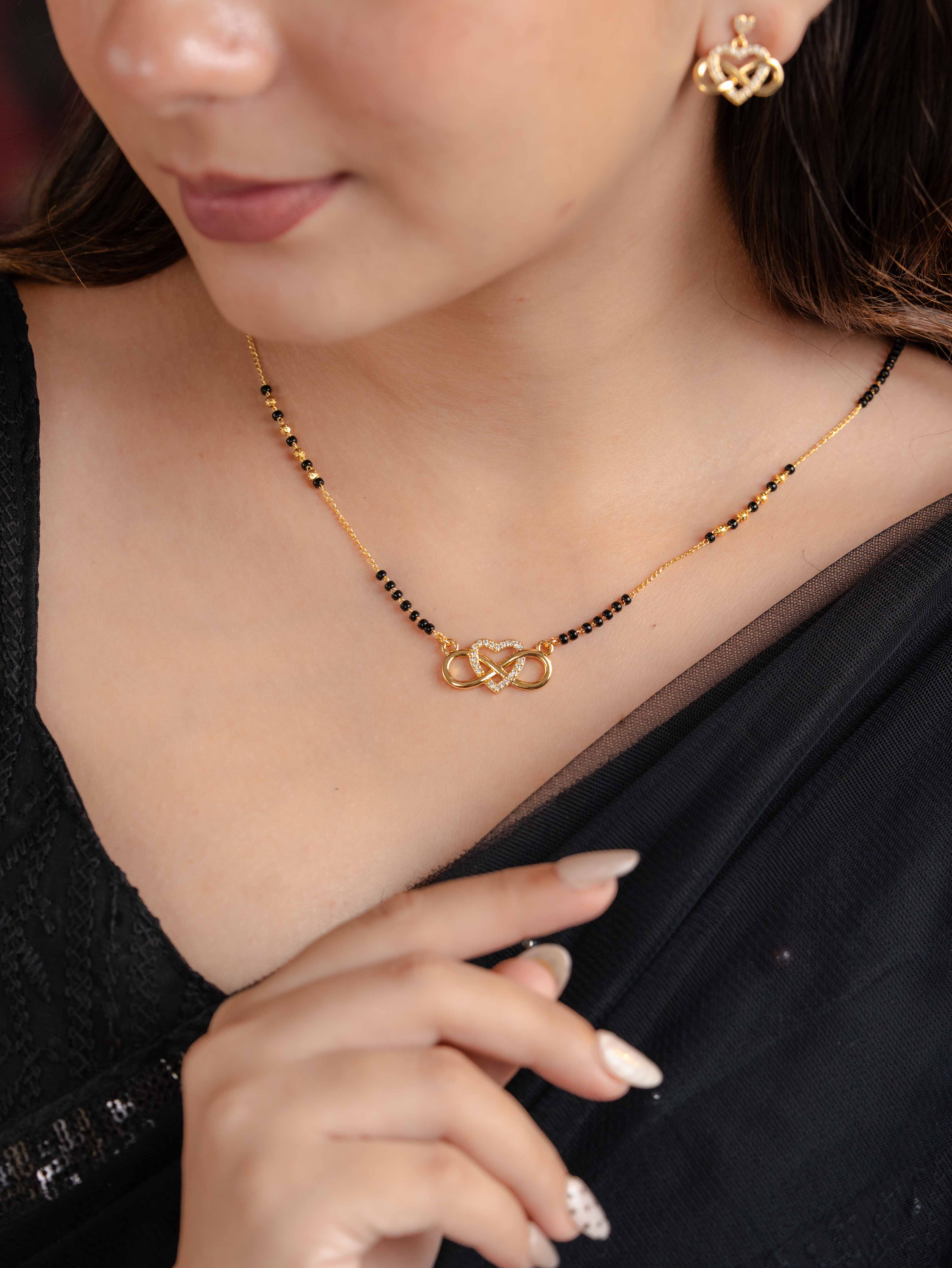 Infinity Mangalsutra with Earrings