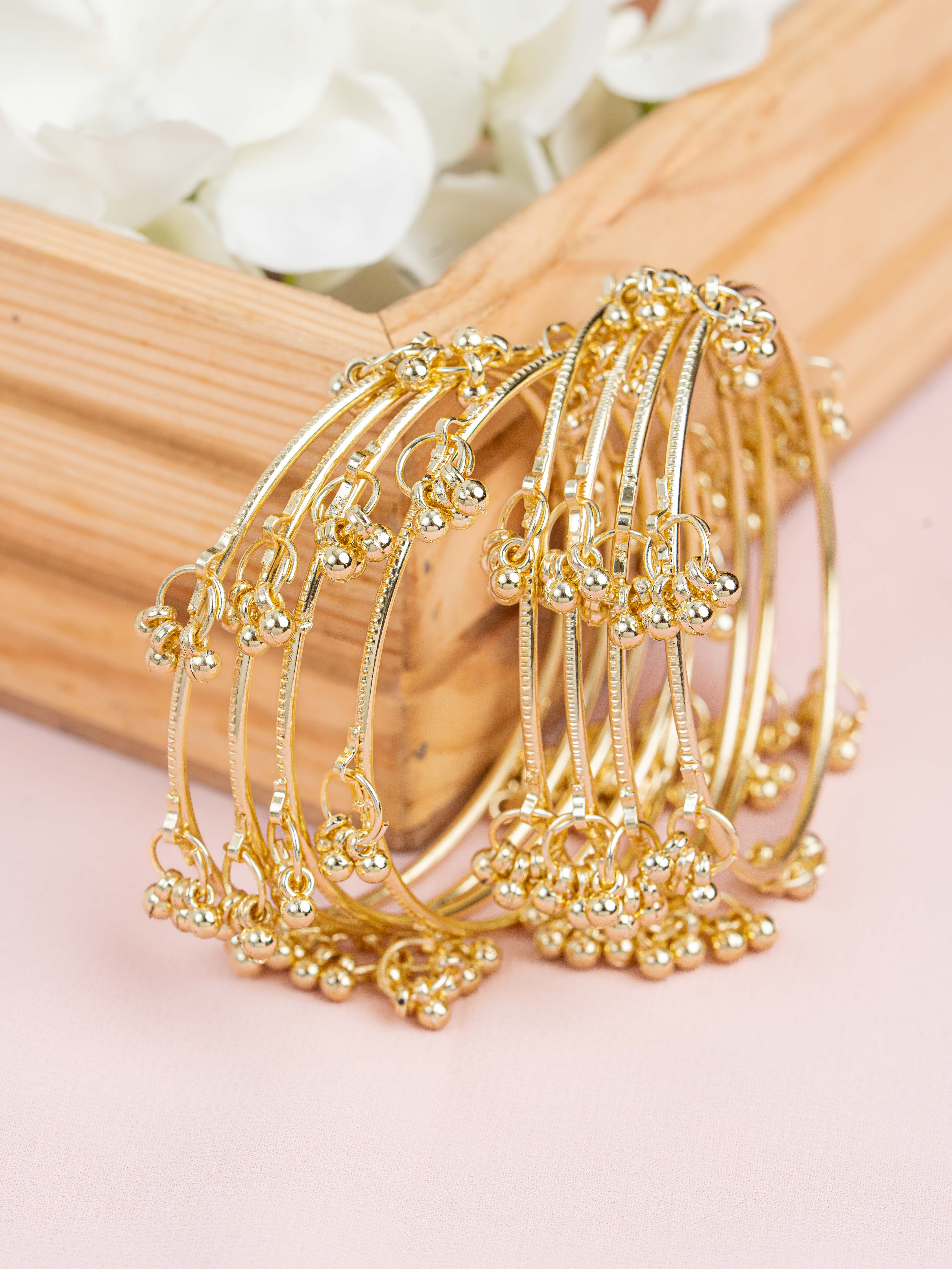 Kashmiri Gold Plated Bangle (Set Of 8)