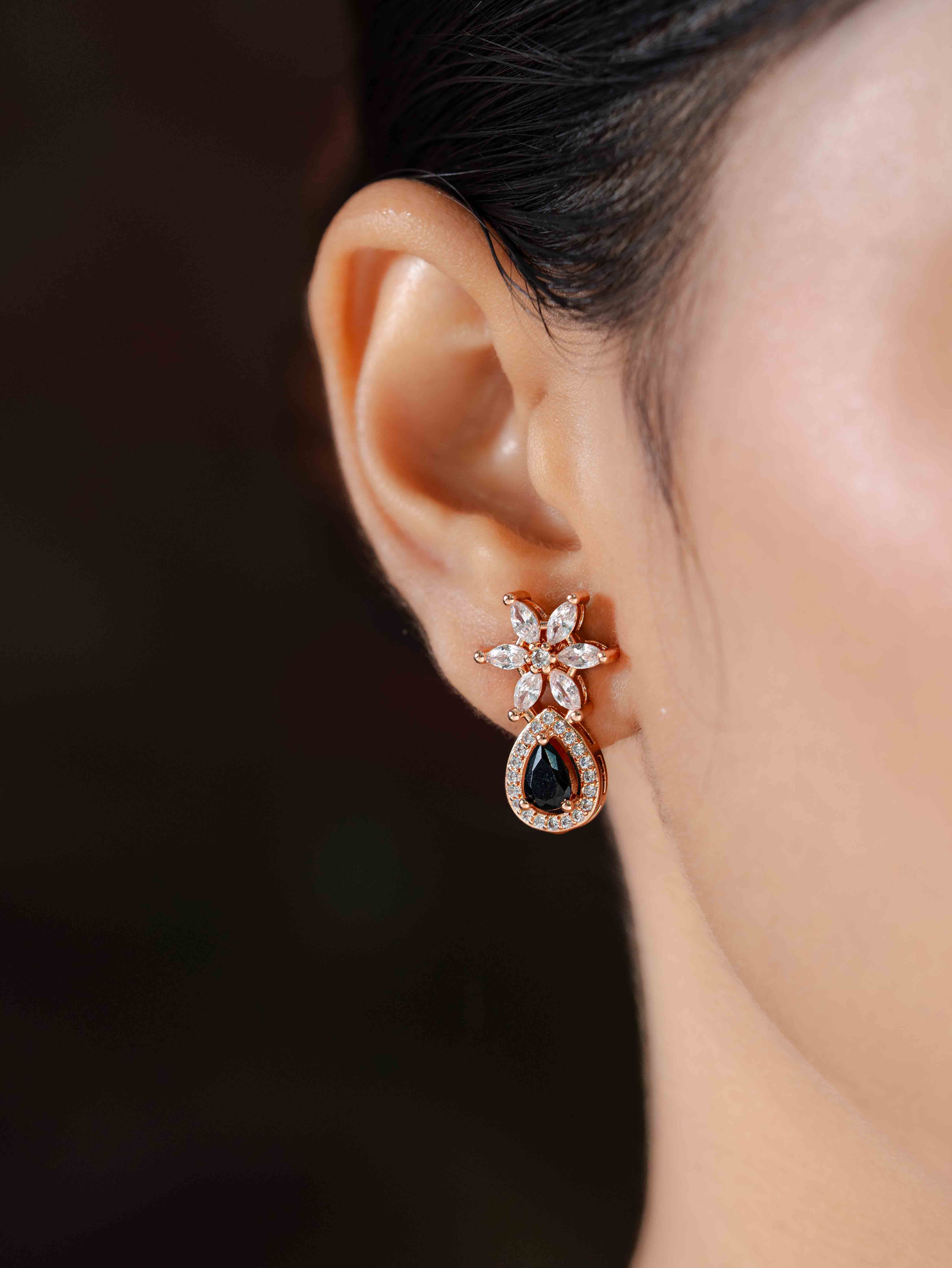 Ahana Black Mangalsutra with Earrings