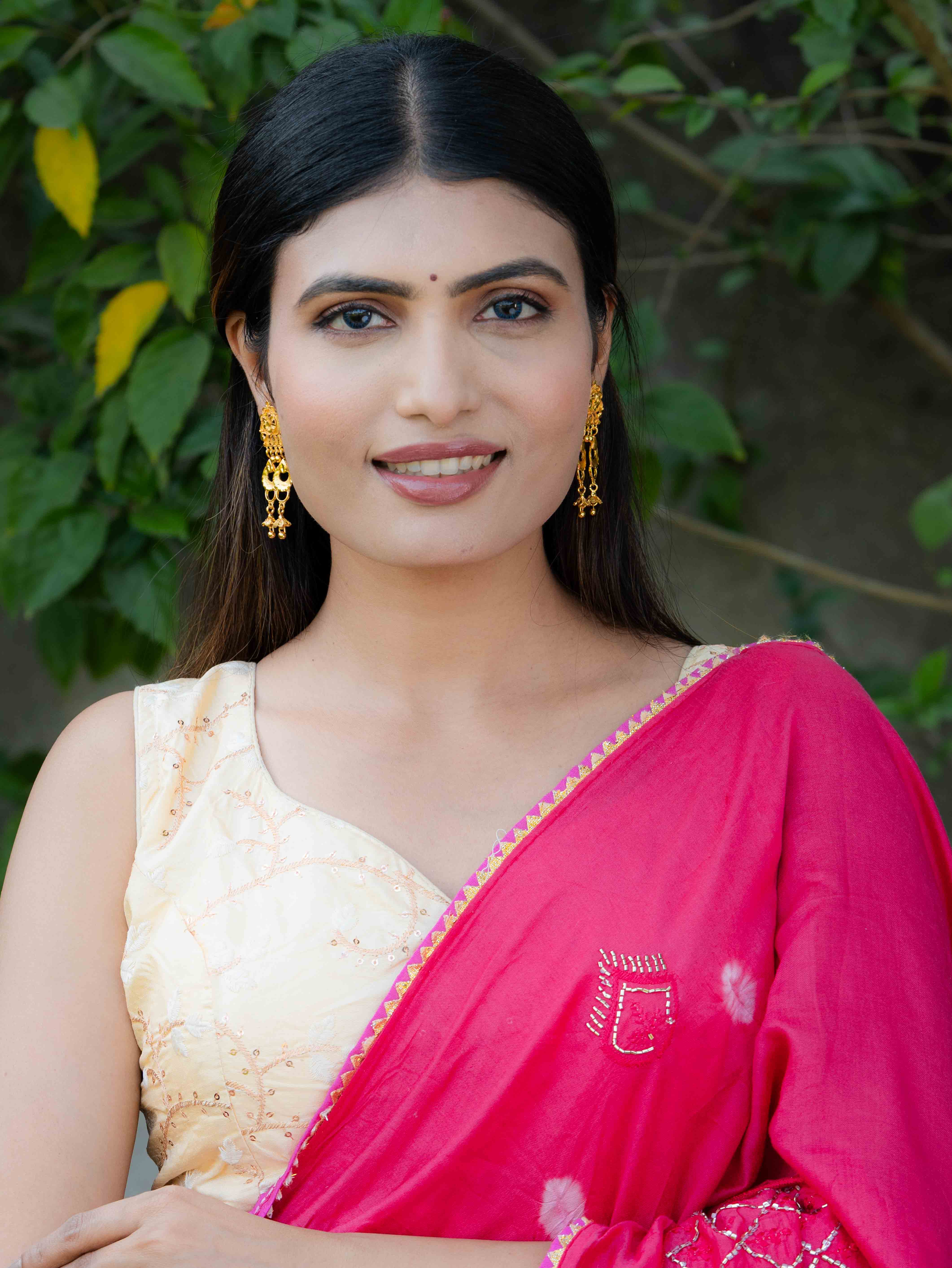 Rajeshwari Long Gold Earrings