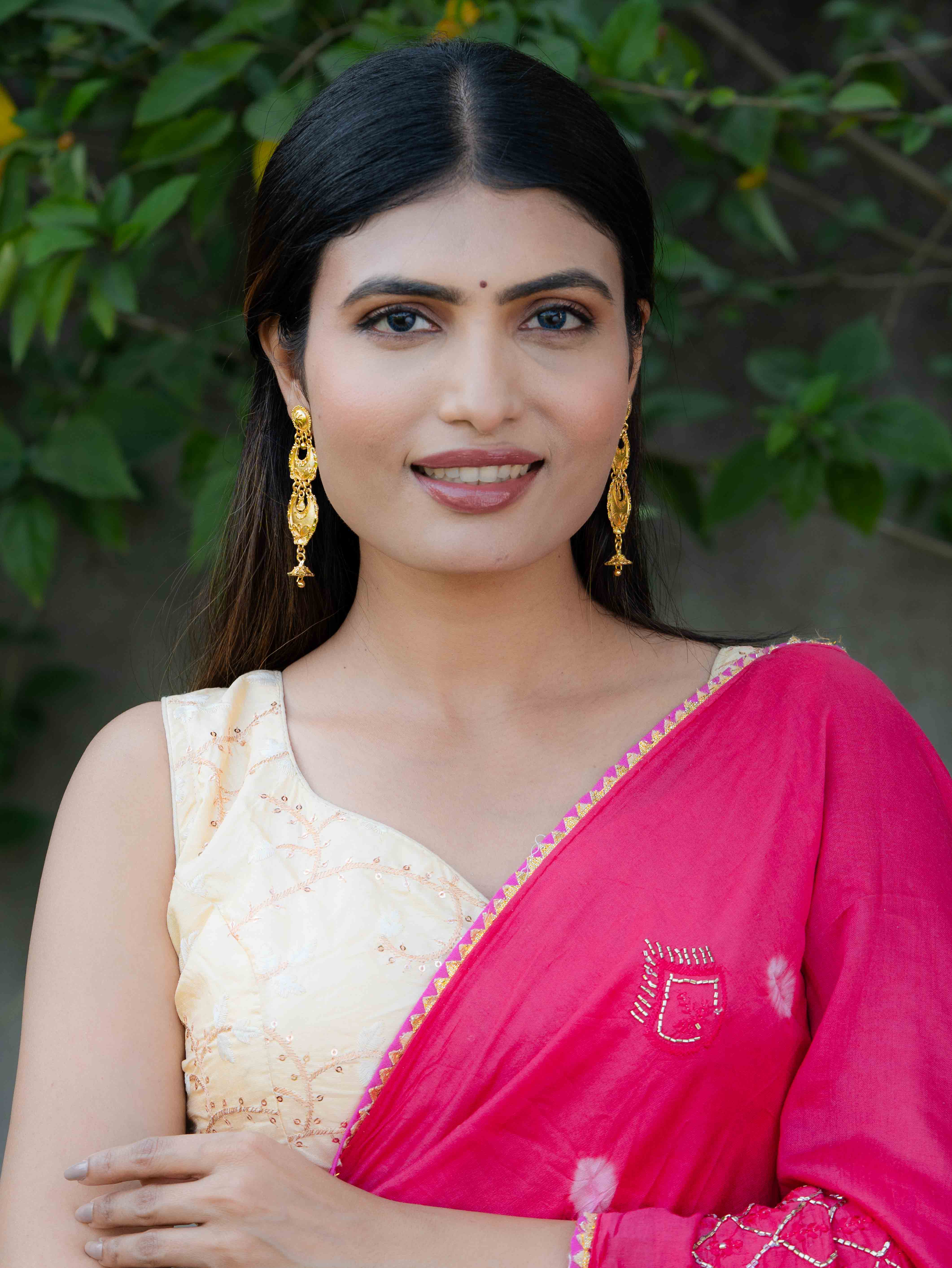Gaurika Long Gold Earrings