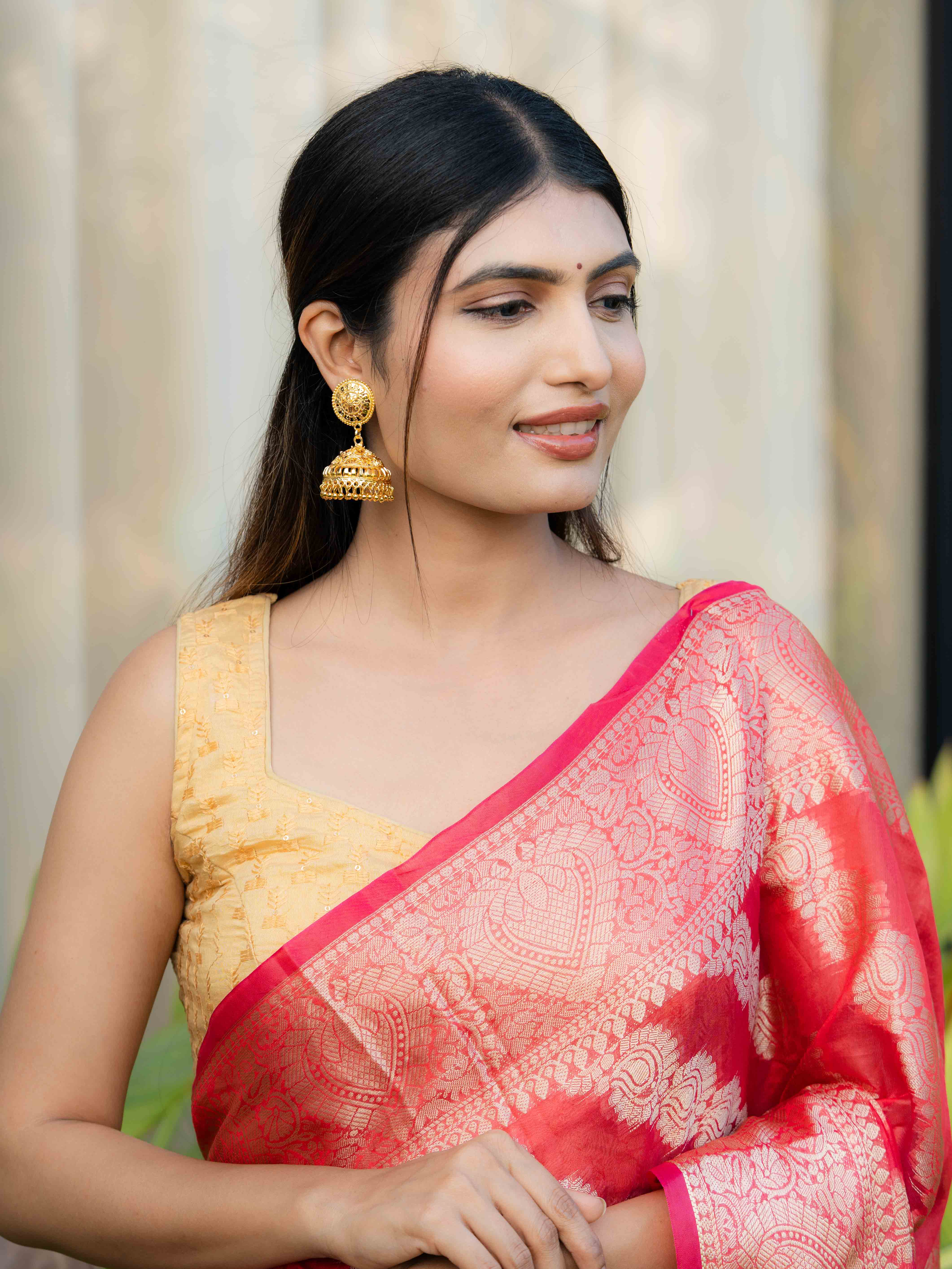 Devanshi Long Gold Earrings