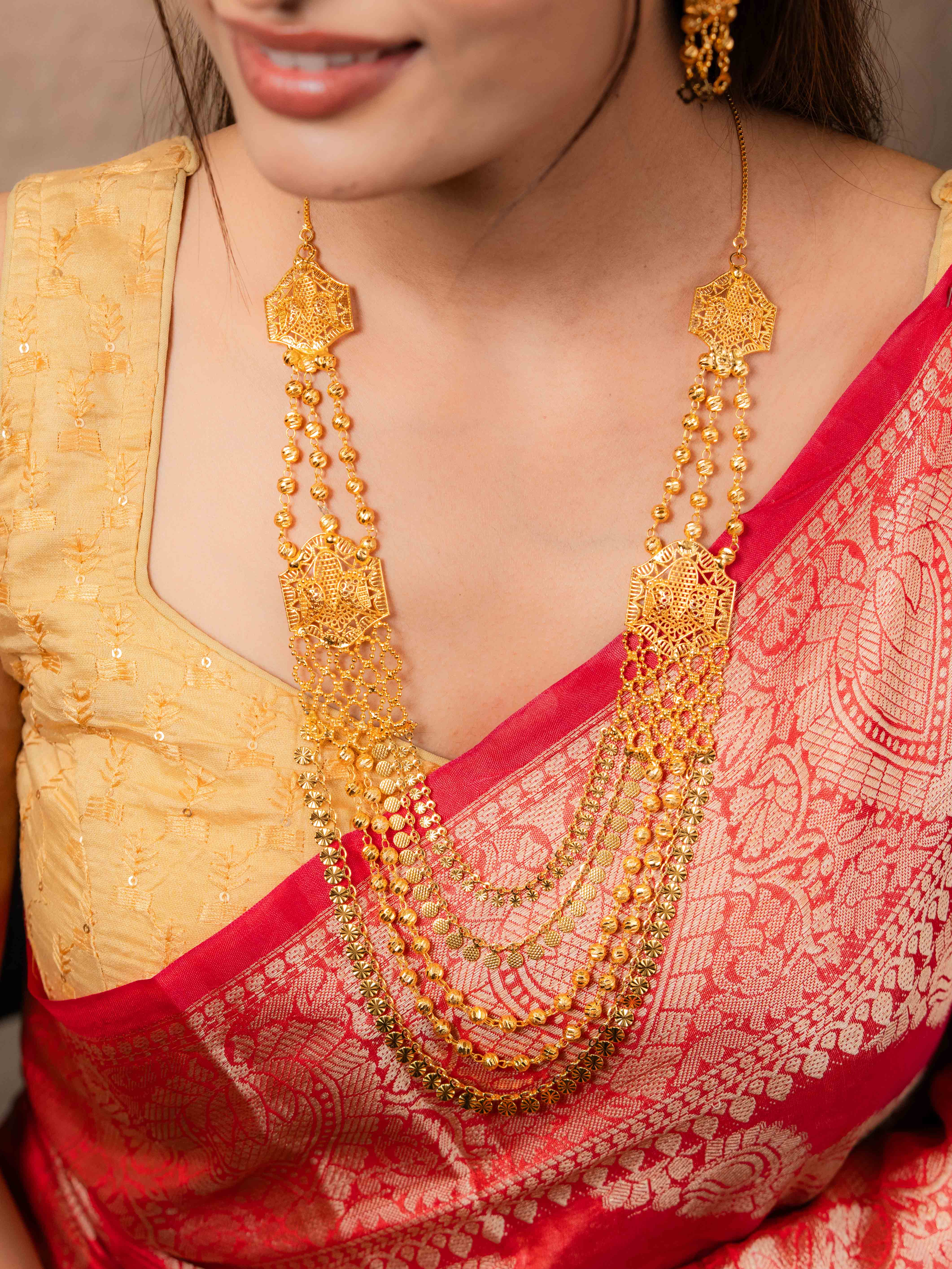 Vasudha gold necklace set