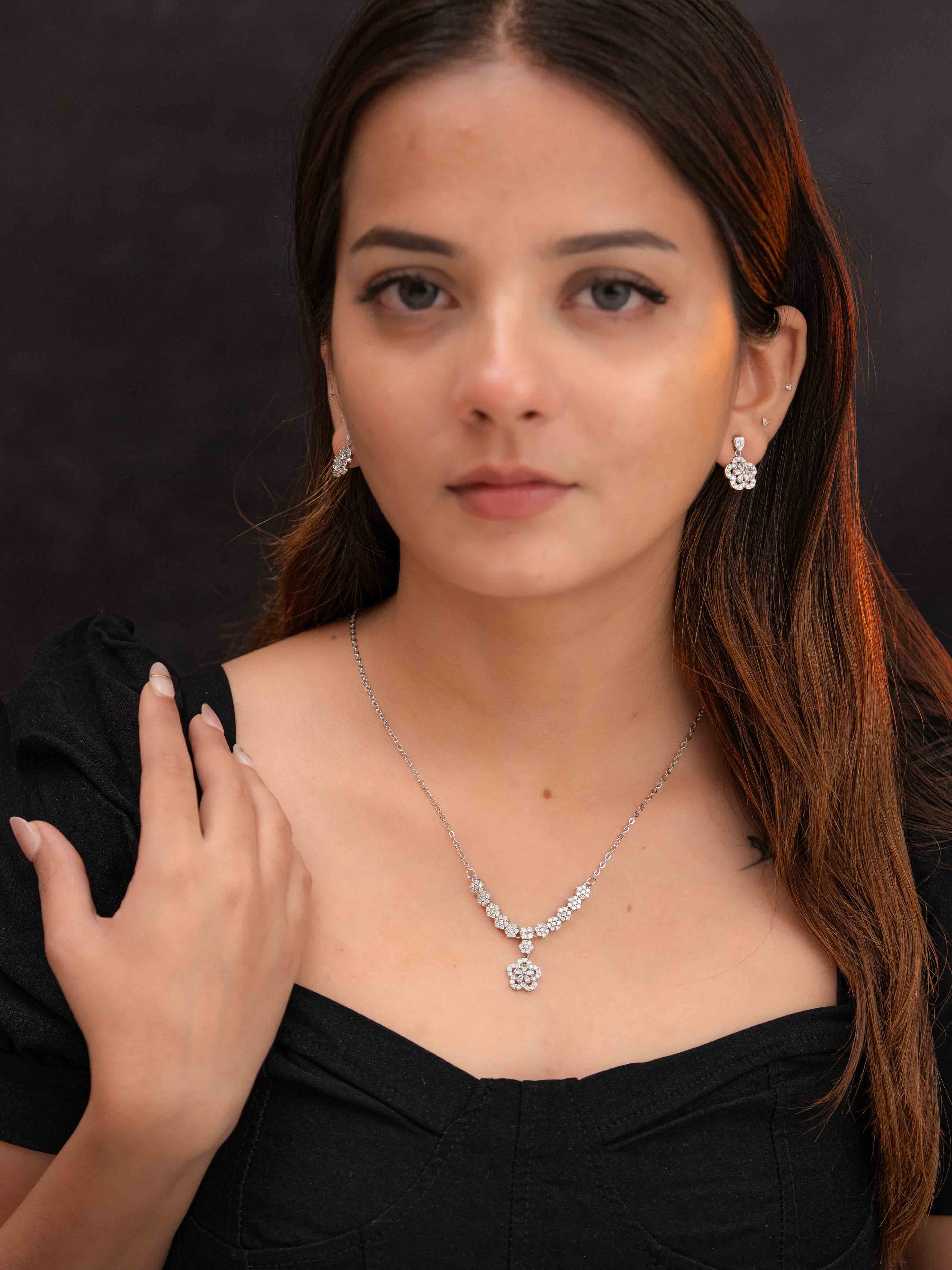 Ritika Silver Necklace Set